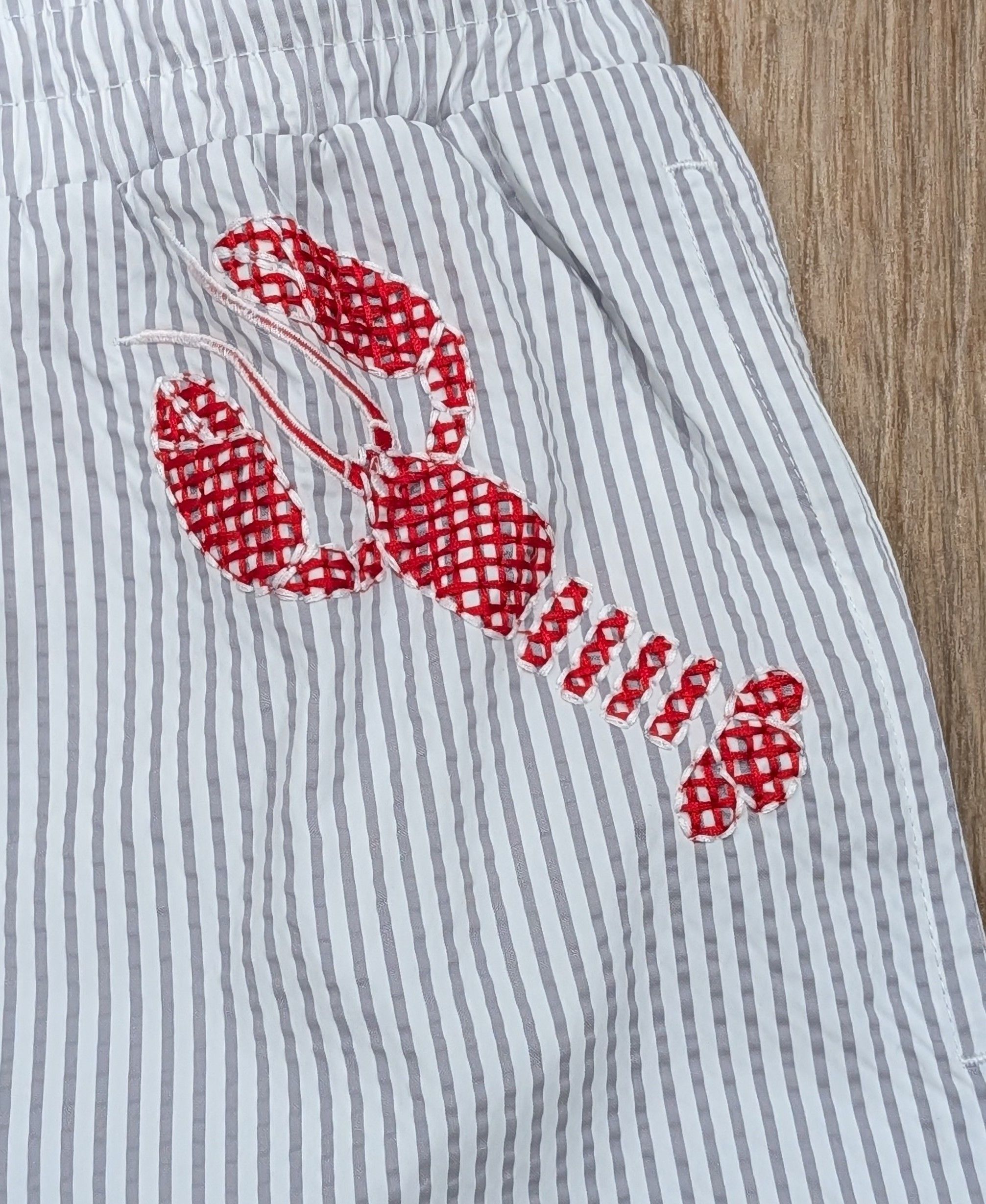 Thom Browne THOM BROWNE Lobster Seersucker Swim Shorts Grey 0 - XS Size US 28 / EU 44 - 2 Thumbnail