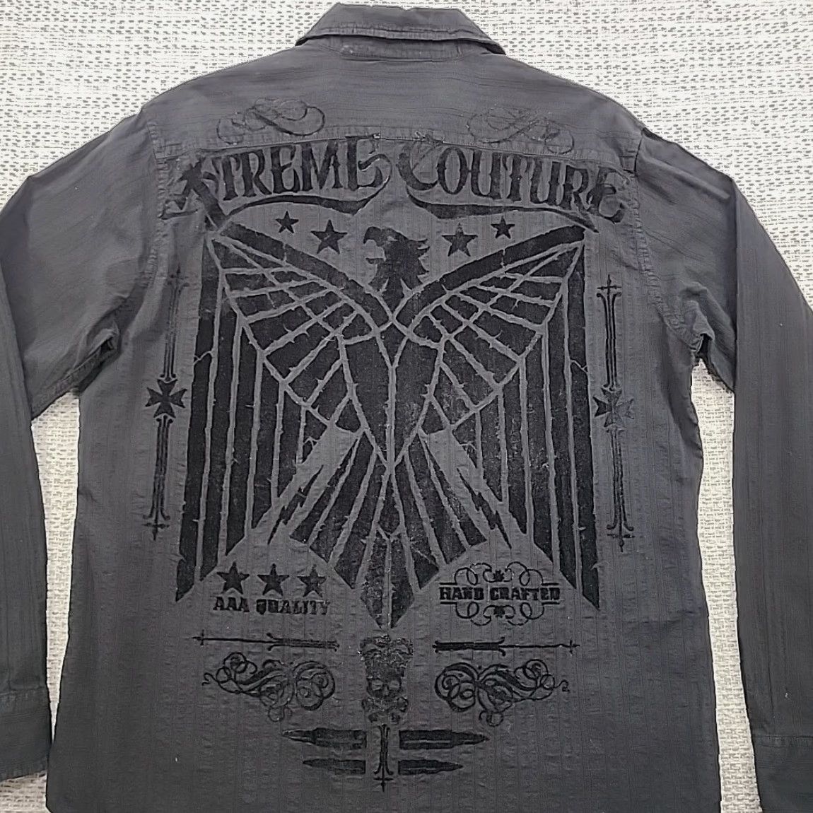 Vintage Xtreme Couture Shirt Mens XL Long Sleeve Embossed Wings Graphic Size US XL / EU 56 / 4 - 7 Thumbnail
