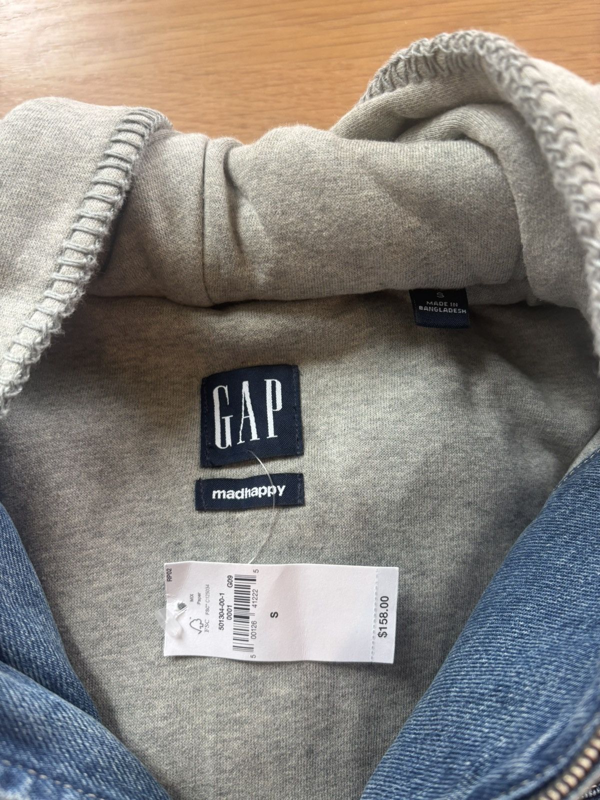 Gap × Madhappy Gap x MadHappy Hooded Workwear Denim Fleece Jacket Size US S / EU 44-46 / 1 - 3 Thumbnail