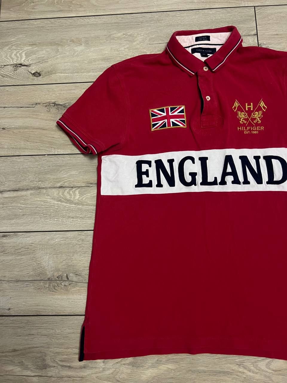 Tommy Hilfiger Men's Tommy Hilfiger England Rugby #8 Polo Shirt sz L Size US L / EU 52-54 / 3 - 4 Thumbnail