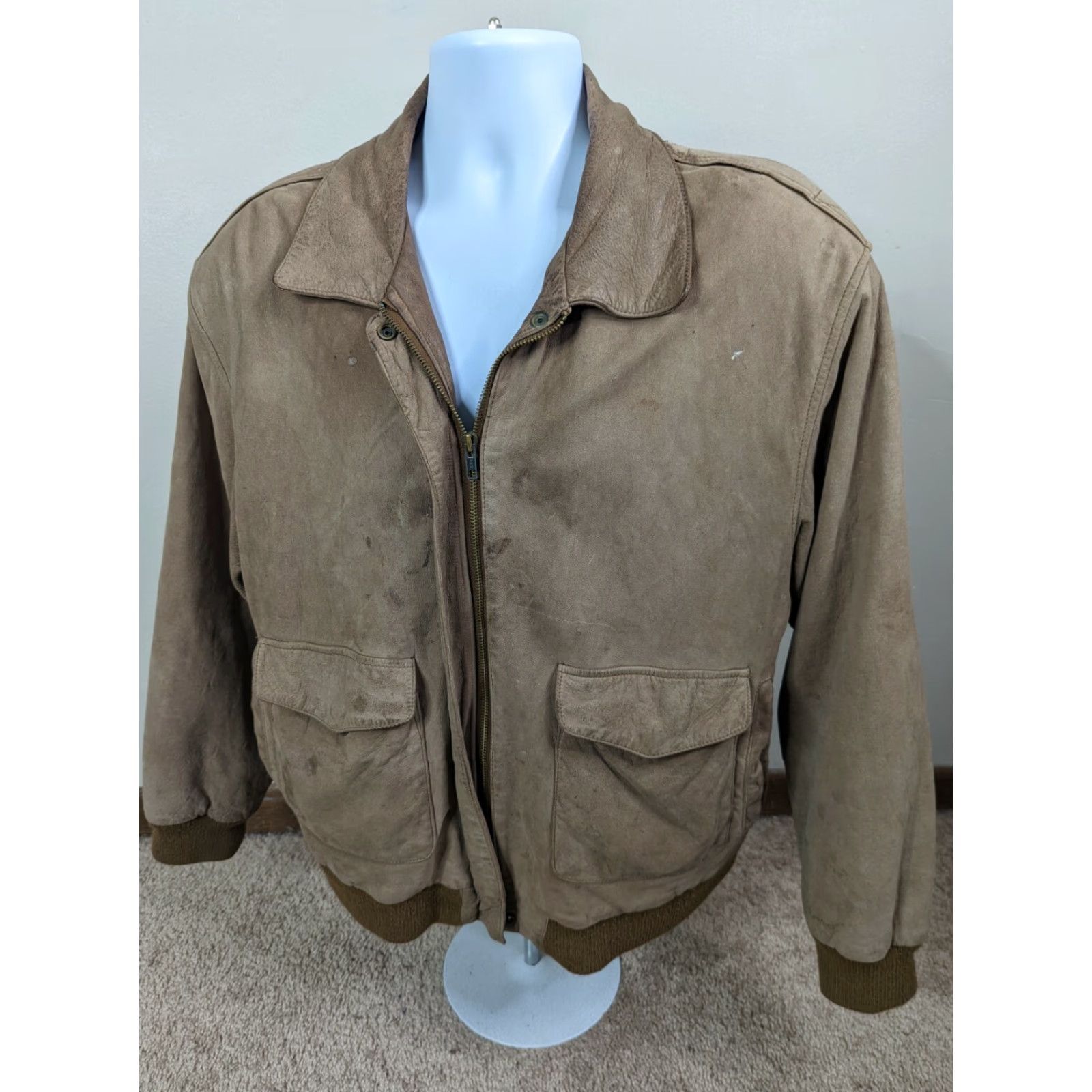 Vintage VINTAGE Boundary Waters Jacket Bomber Leather Zip Front L Size Brown 1990s Mens Womens Unisex Adults Casual Fashion Size US L / EU 52-54 / 3 - 4 Thumbnail