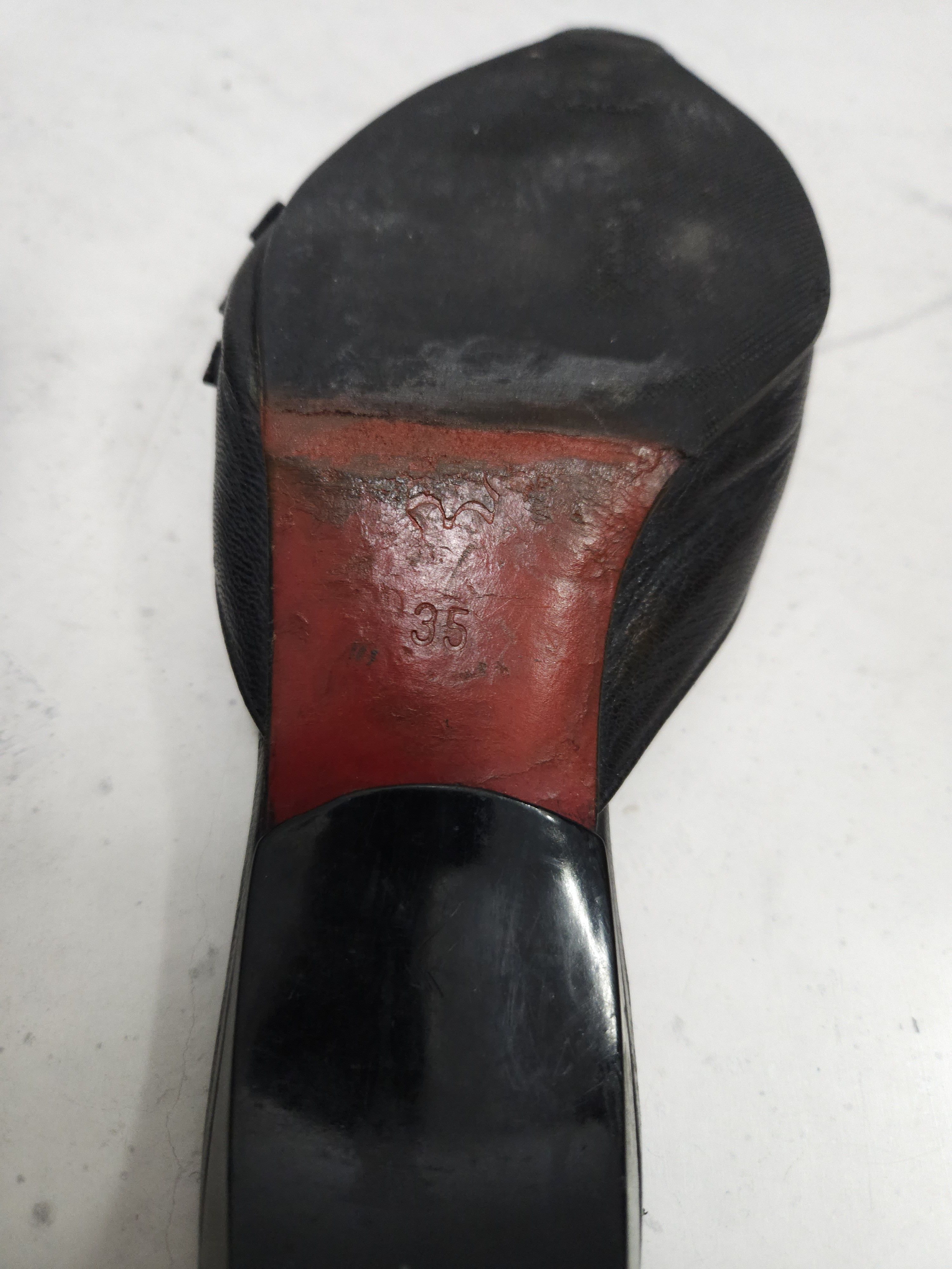 Vintage Archive y2k black leather pointed toe mules with buckles Size US 5 / IT 35 - 20 Thumbnail