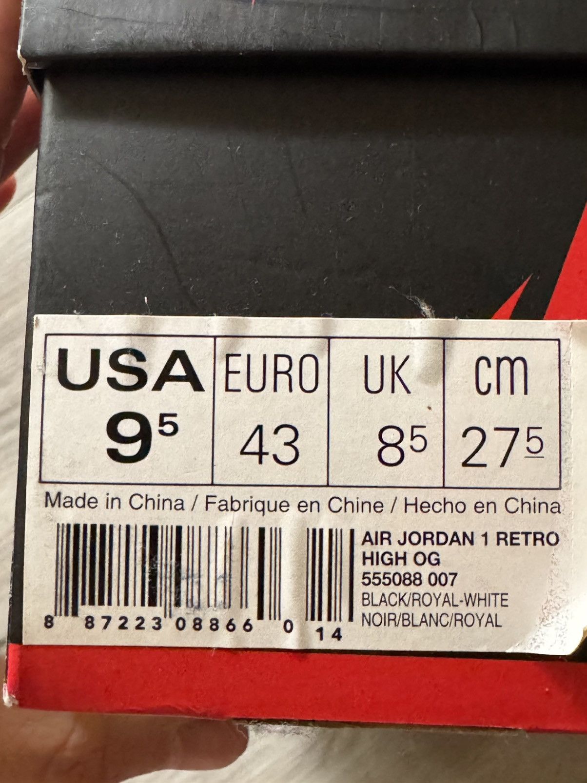 Jordan Brand Air Jordan RETRO OG Royal 1 Size US 9.5 / EU 42-43 - 8 Thumbnail