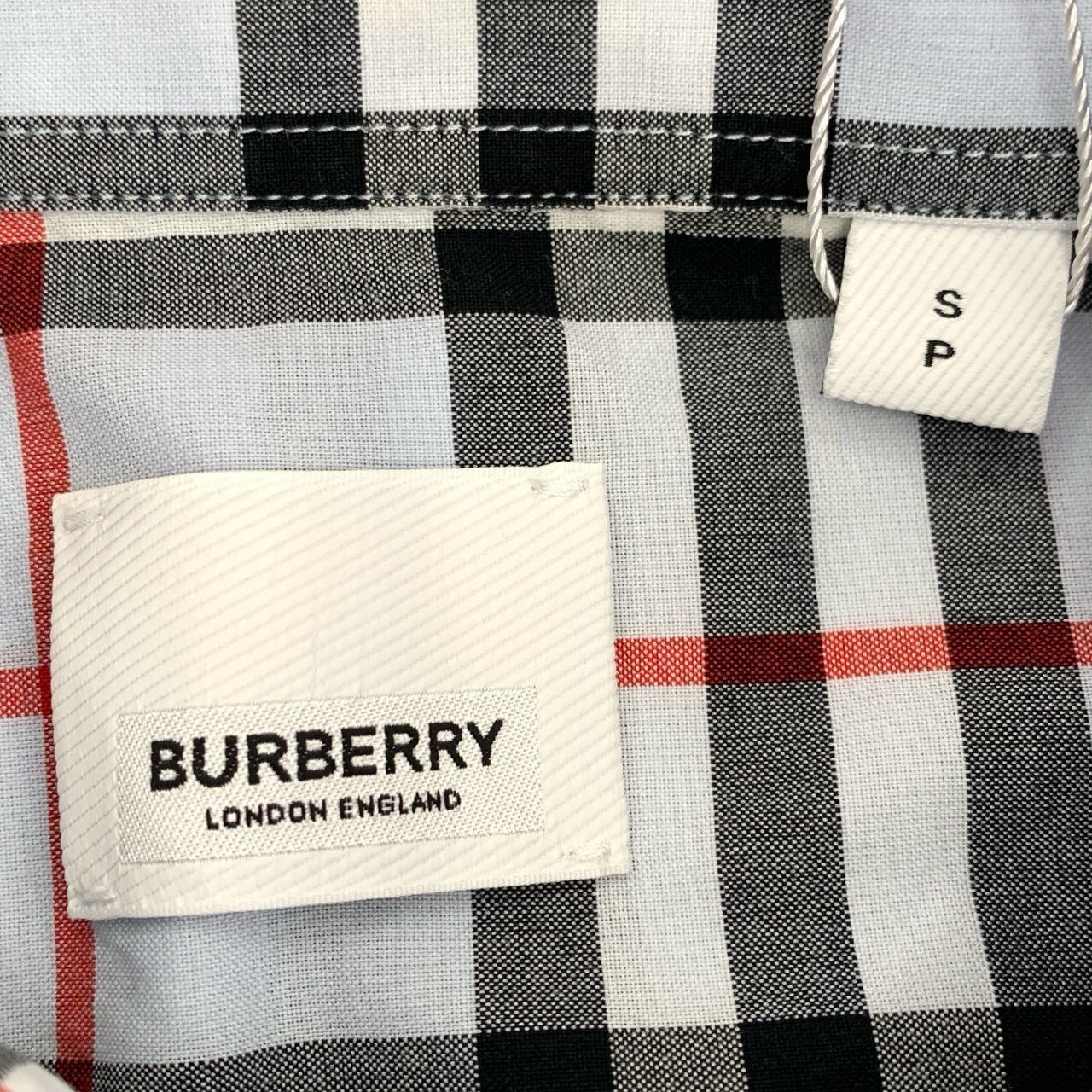 Burberry Burberry Logo-Print Blue Checkered Cotton Short-Sleeve Shirt Size S / US 4 / IT 40 - 4 Thumbnail