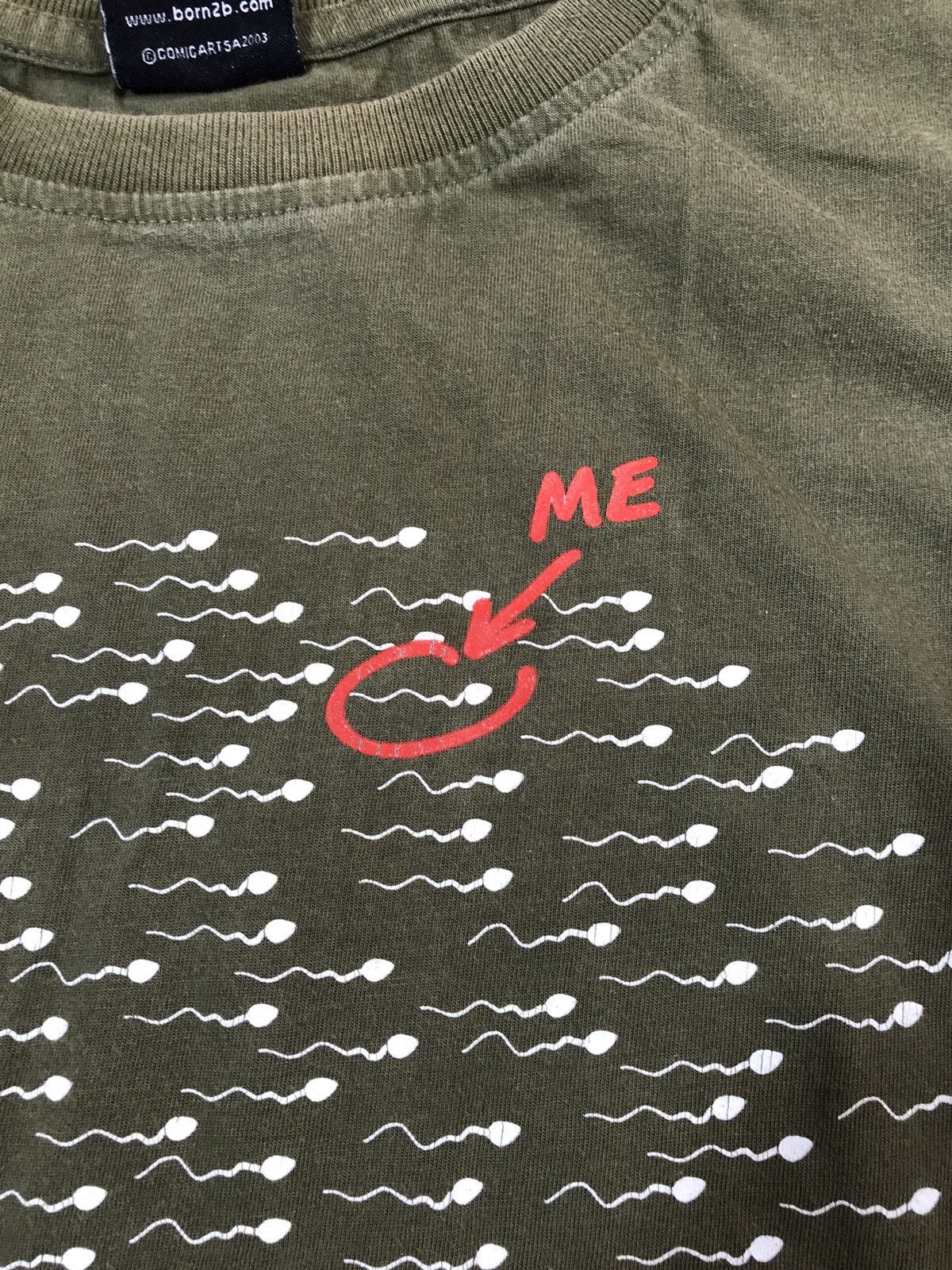 Japanese Brand × Vintage Vintage Born 2B Unique Me Sperm Y2K T Shirt Size US XL / EU 56 / 4 - 3 Thumbnail
