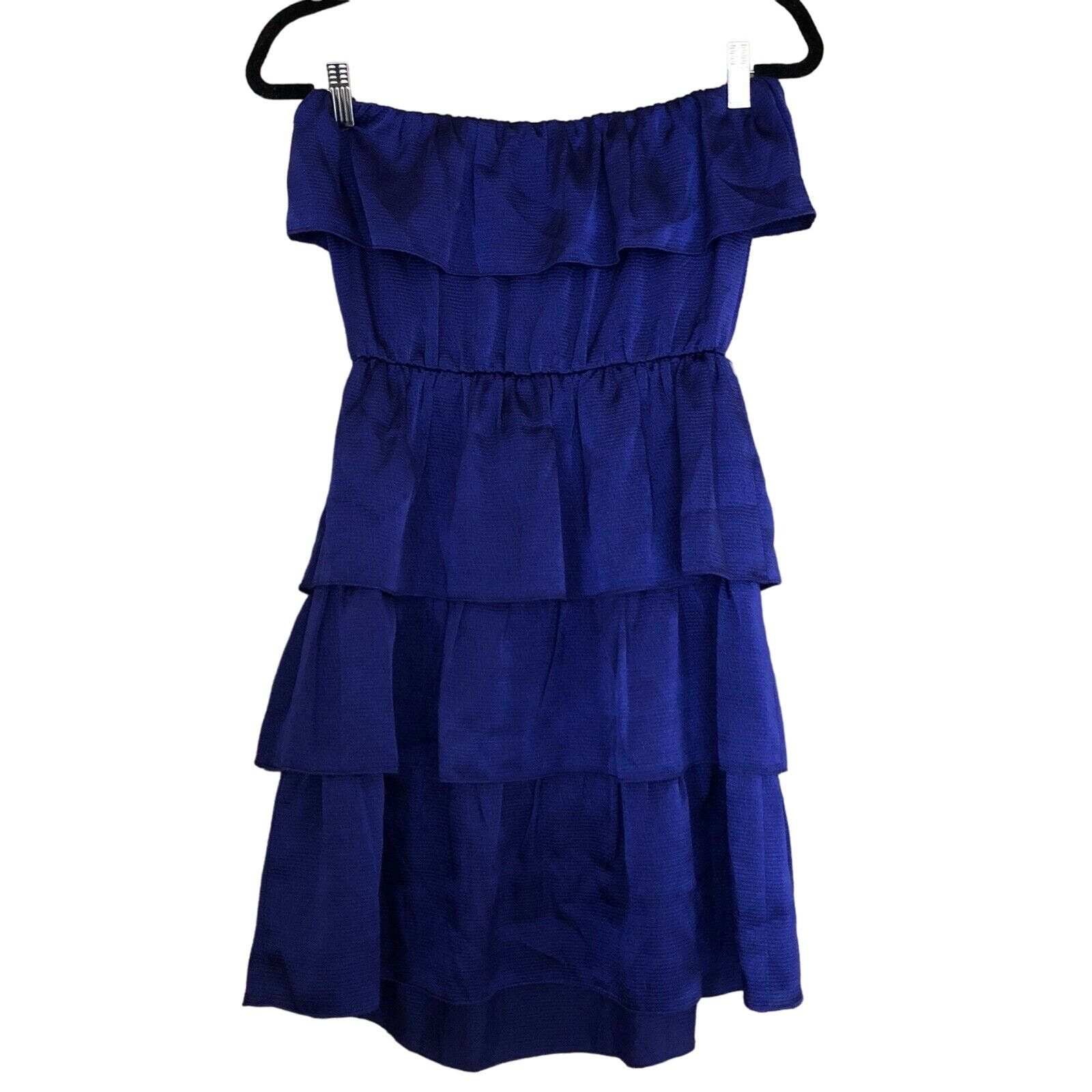 Laundry by Shelli Segal Laundry By Design Purple Strapless Tiered Dress - Size Small Size S / US 4 / IT 40 - 6 Thumbnail