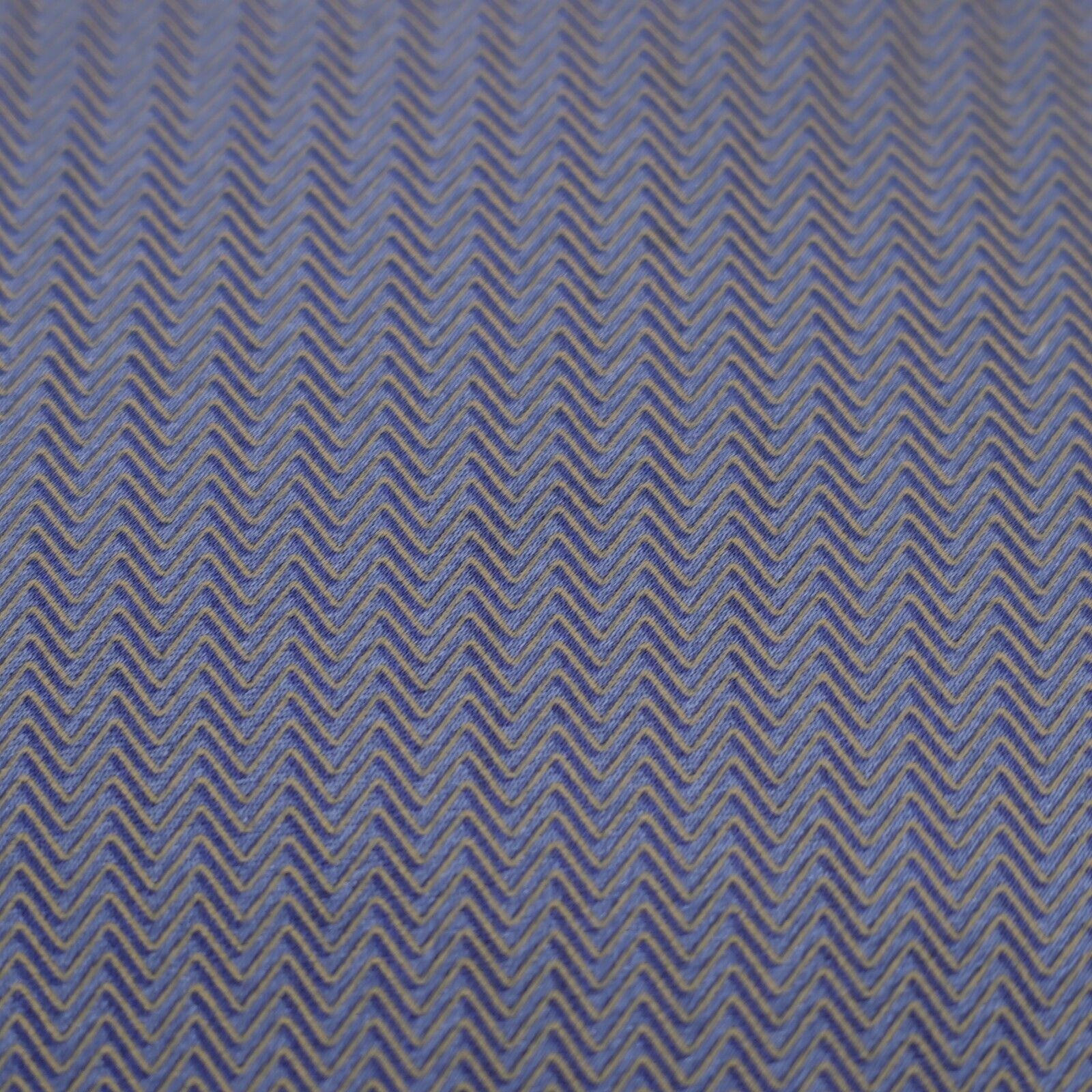 DKNY Dkny Blue Brown Squigly Herringbone Print Wide Silk Tie Size ONE SIZE - 2 Thumbnail