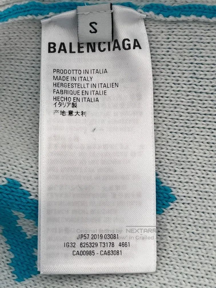 Balenciaga Balenciaga Fully Printed White Bulletproof Lady Light Blue Size US S / EU 44-46 / 1 - 5 Thumbnail