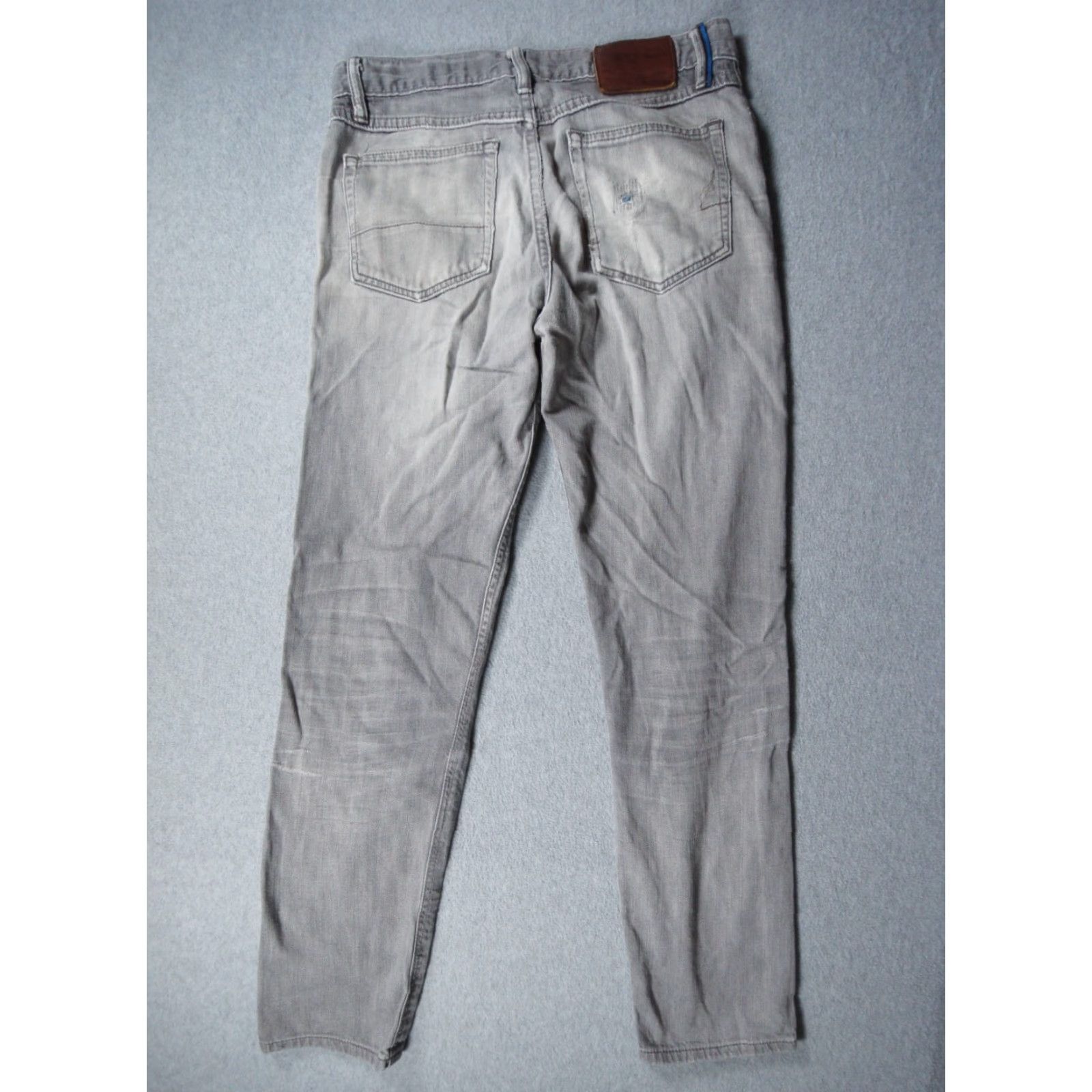 Gustin Gustin Jeans Means 30x30 Gray Denim Pants Button Fly Straight Worn Distressed 30x30 Vel 5-Pocket Mens Jeans Regular Gray Cotton Denim) Size US 30 / EU 46 - 6 Thumbnail