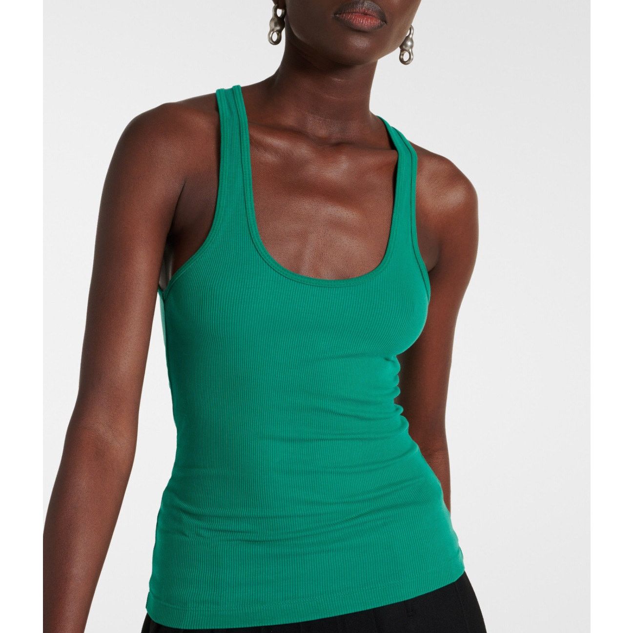Agolde AGOLDE - Bianca ribbed-knit tank top / Green / Small Size S / US 4 / IT 40 - 1 Thumbnail