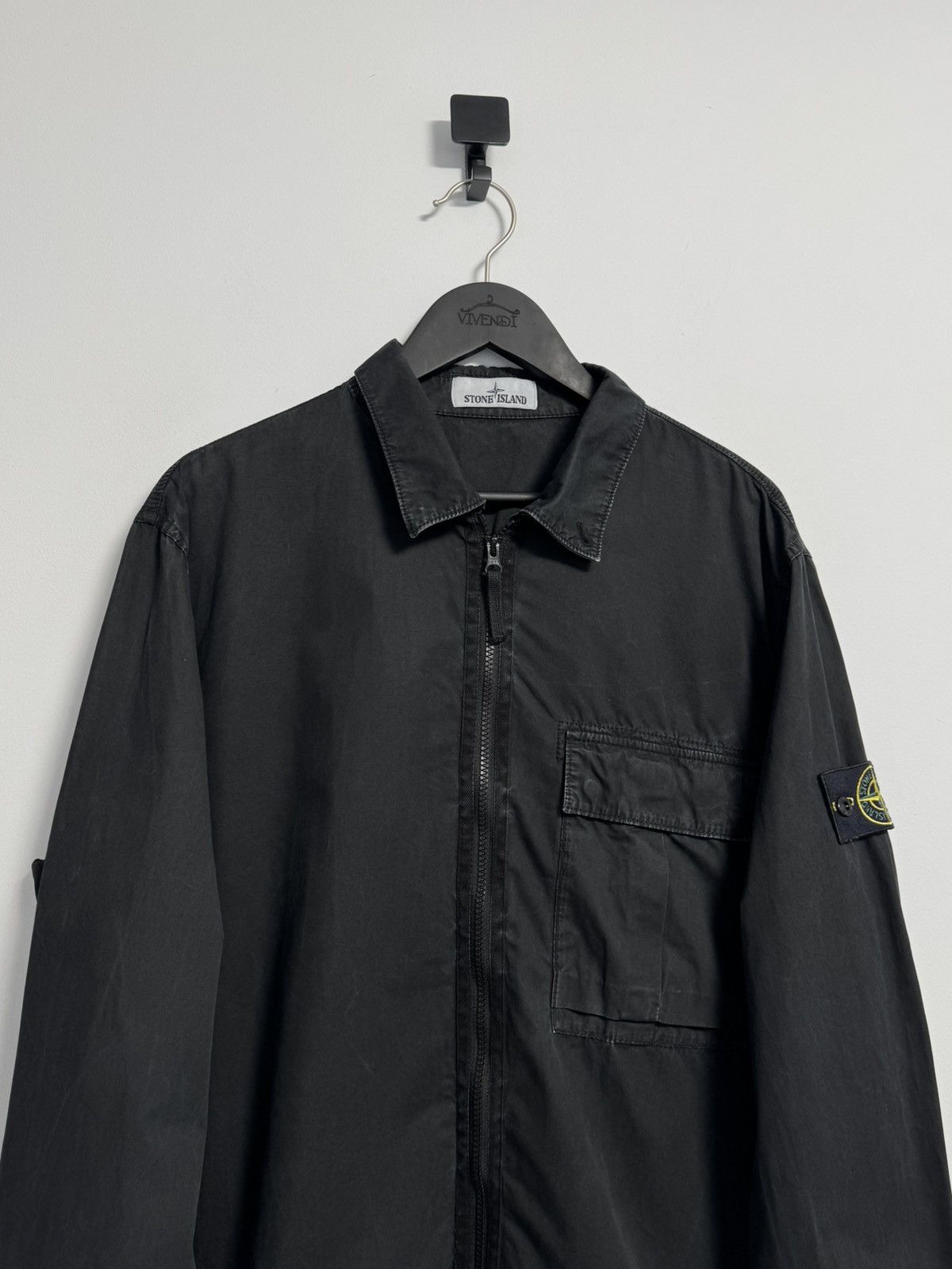 Stone Island Stone Island Vintage Overshirt Jacket Black Full Zip Compass Size US XXL / EU 58 / 5 - 2 Thumbnail