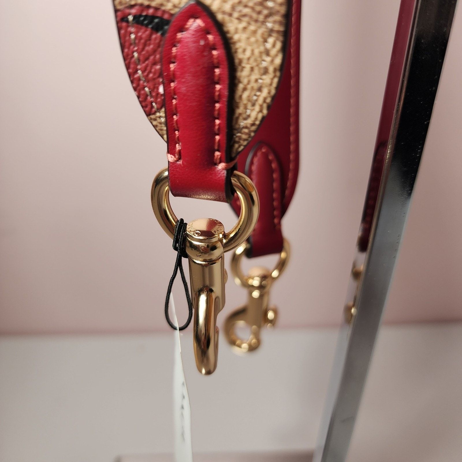 Coach NW Coach CZ021 Strap Tan Signature Leather Cherry Reversible Size ONE SIZE - 3 Thumbnail