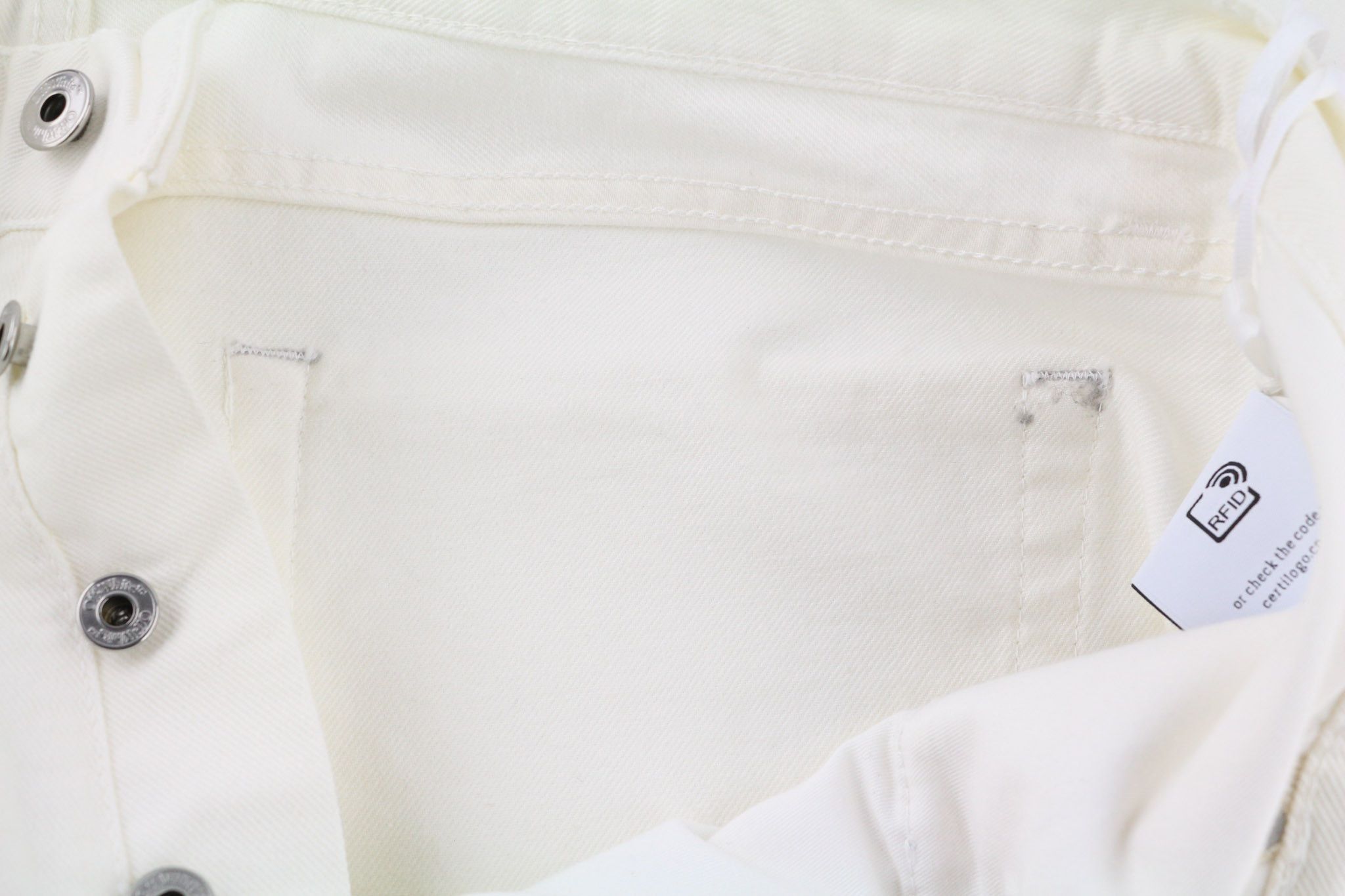 Off-White 90S LOGO W33 Straight Cotton Stretch Raw White 80238 Size US 33 - 12 Thumbnail