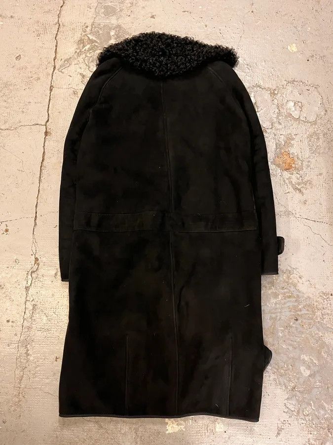 Gucci 2000s Gucci Black Shearling Leather Belted Trench Coat Size XS / US 0-2 / IT 36-38 - 8 Thumbnail
