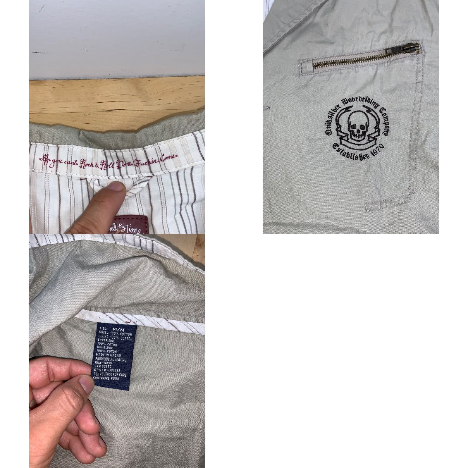 Billabong Billabong Shirt Jacket Womens M Tan Embroidered Skull Floral Y2K 11991 Size M / US 6-8 / IT 42-44 - 8 Thumbnail