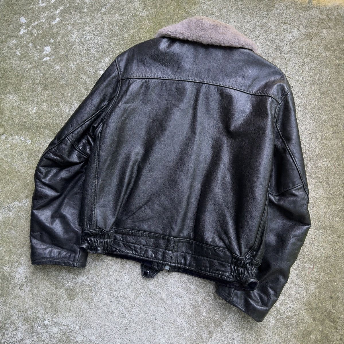 Vintage 40s 50s Leather Horsehide Shearling Jacket ERD Grunge Size US L / EU 52-54 / 3 - 16 Thumbnail