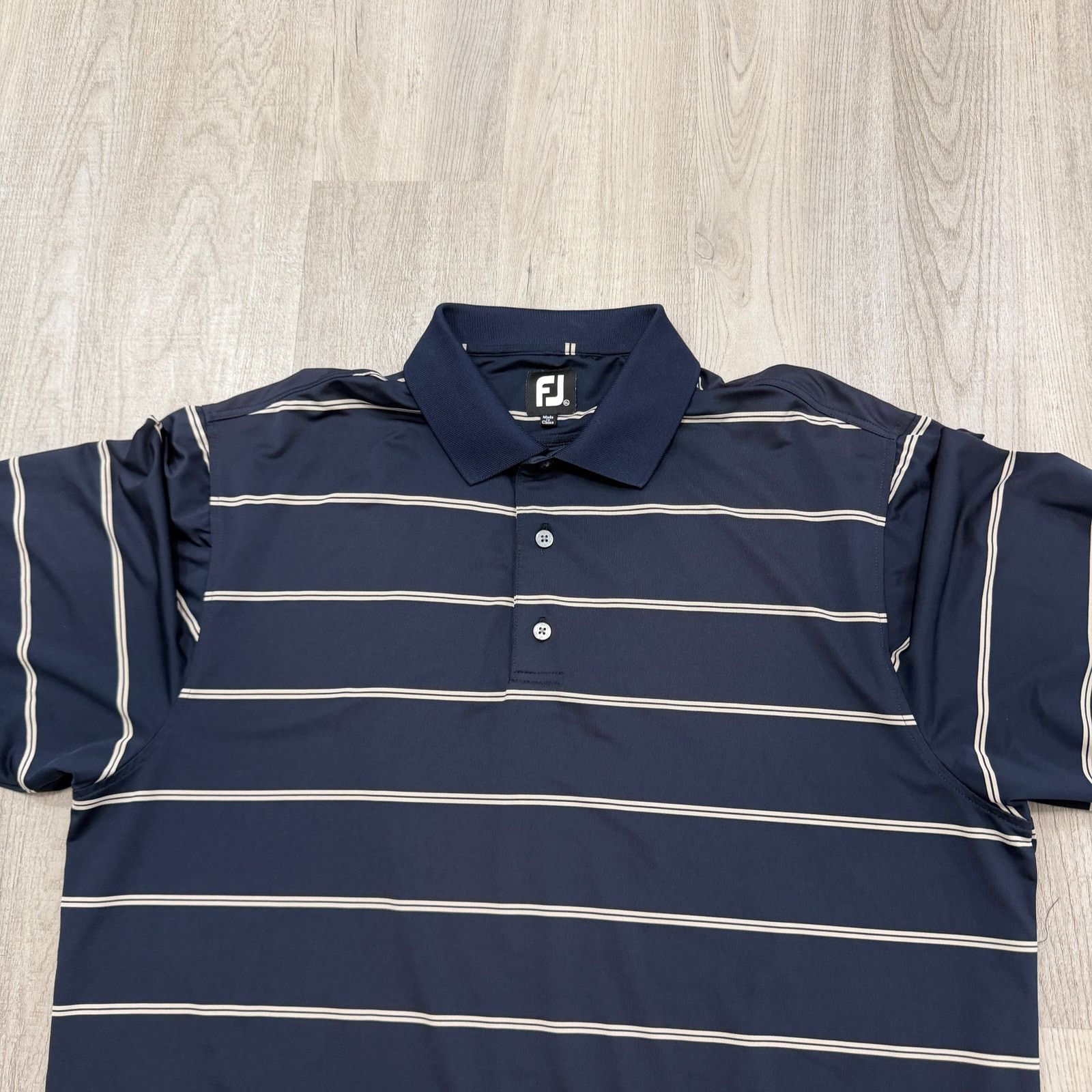 Footjoy Footjoy Polo Shirt Mens Extra Large Blue White Athletic Golf Size US XL / EU 56 / 4 - 2 Thumbnail