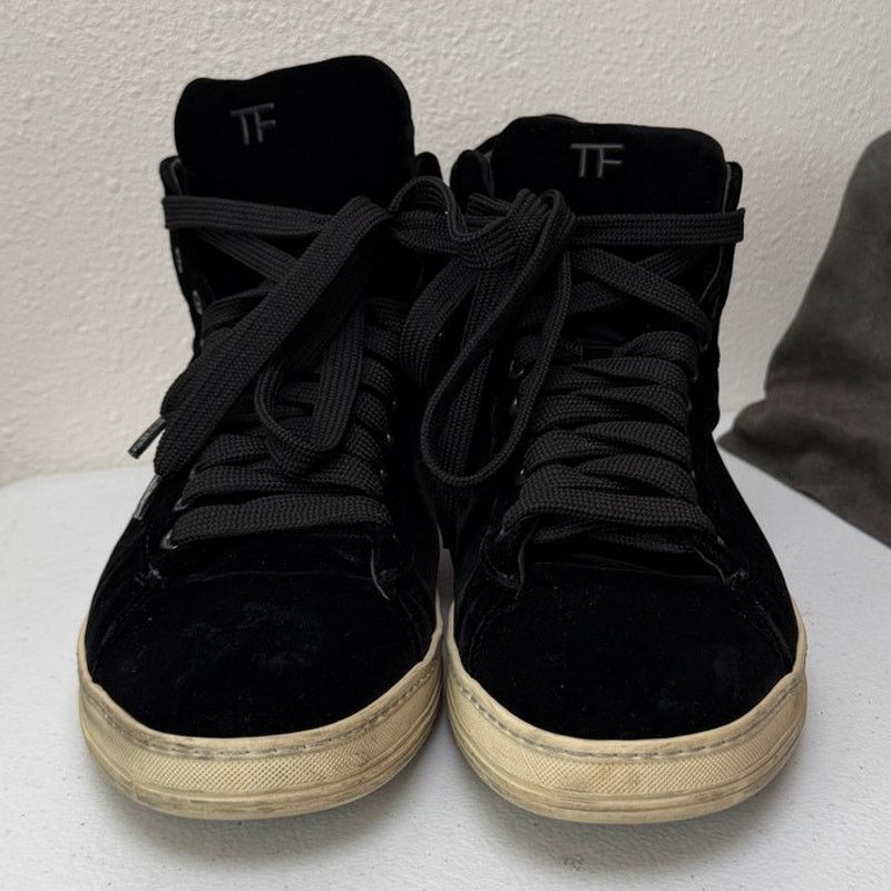 Tom Ford Tom Ford Black Suede High Top Sneakers Size EU 44 Size US 10.5 / EU 43-44 - 3 Thumbnail