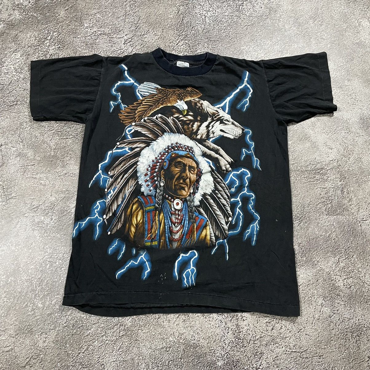 Vintage Vintage Y2K Native American Lightning Graphic Tee Grunge M Size US M / EU 48-50 / 2 - 2 Thumbnail