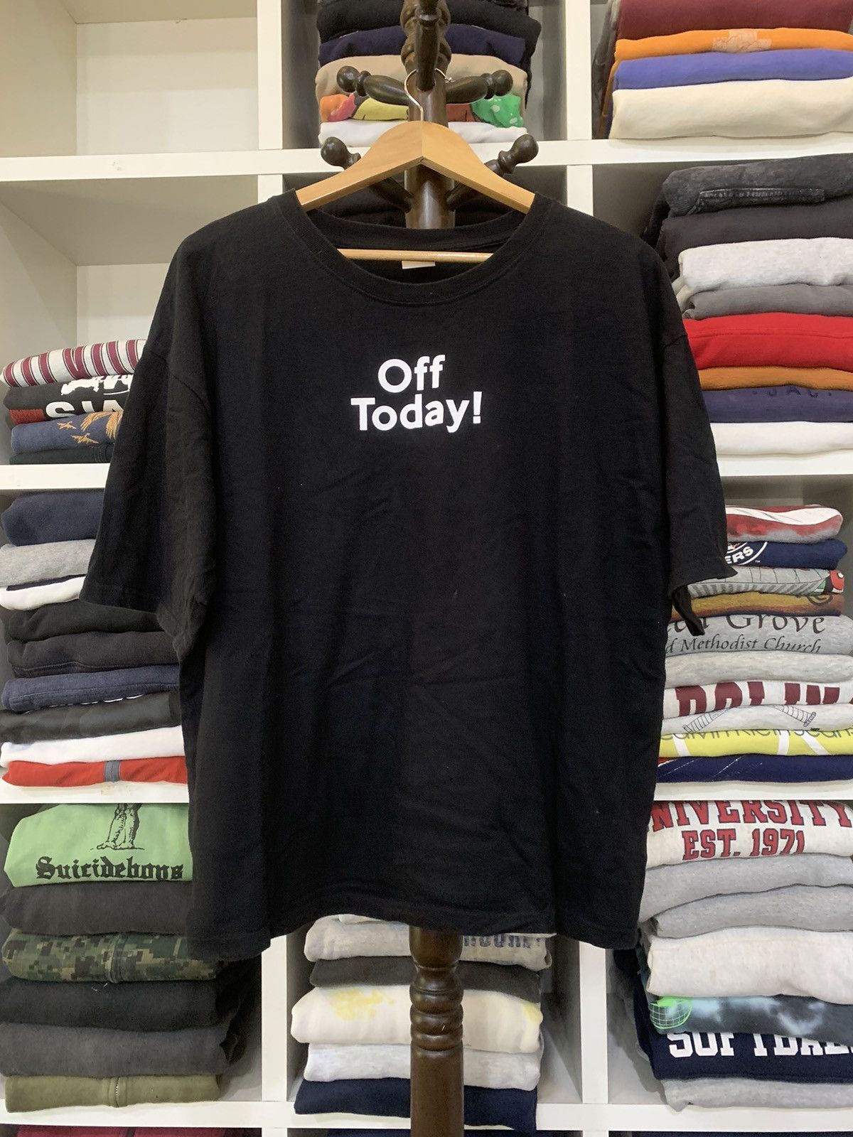 image of Vintage Rodeo Crowns Off Today Tee in Black, Men's (Size XL)