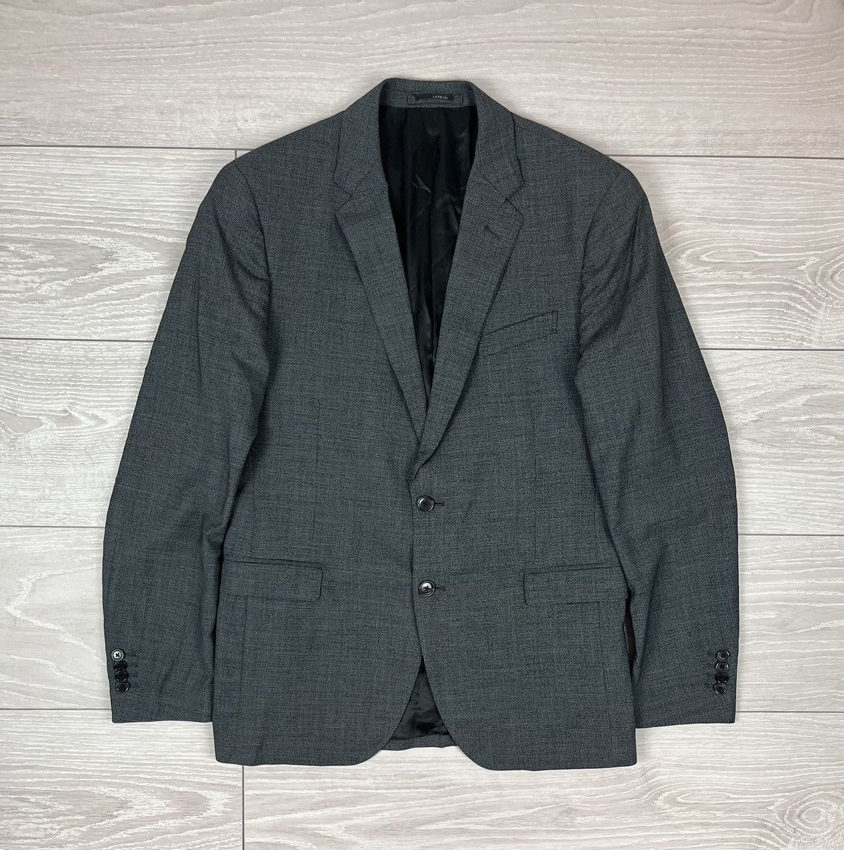 Lardini Lardini Italy Grey Wool Two Buttons Blazer 54 Size Size 48R - 1 Thumbnail