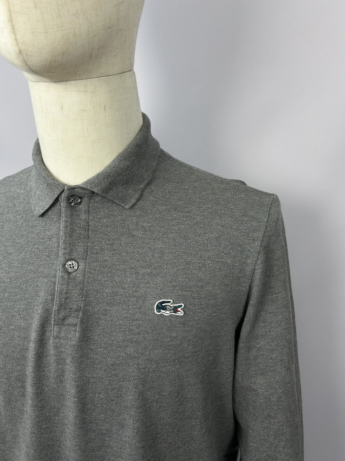Lacoste Lacoste Grey Longsleeve Polo Shirt Size 4 / M P2P 20'8" Size US M / EU 48-50 / 2 - 3 Thumbnail
