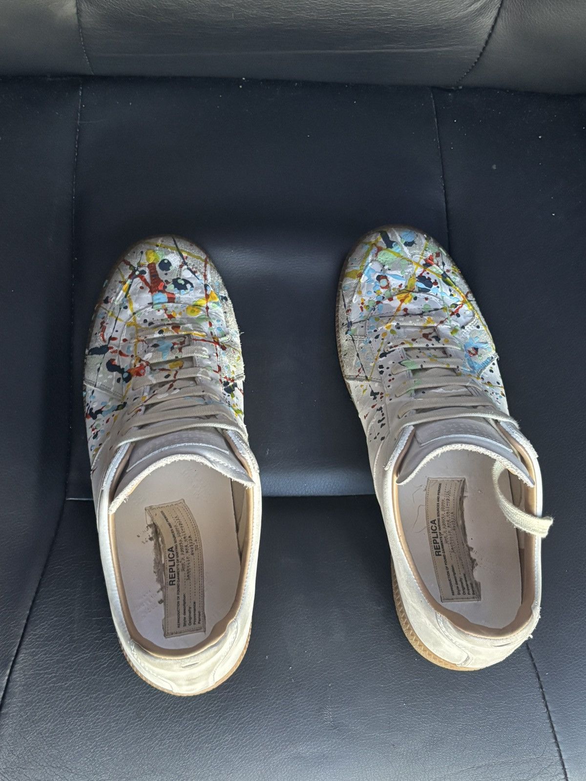 Maison Margiela Maison Margiela GAT Replica Paint Splatter White Size US 10 / EU 43 - 5 Thumbnail