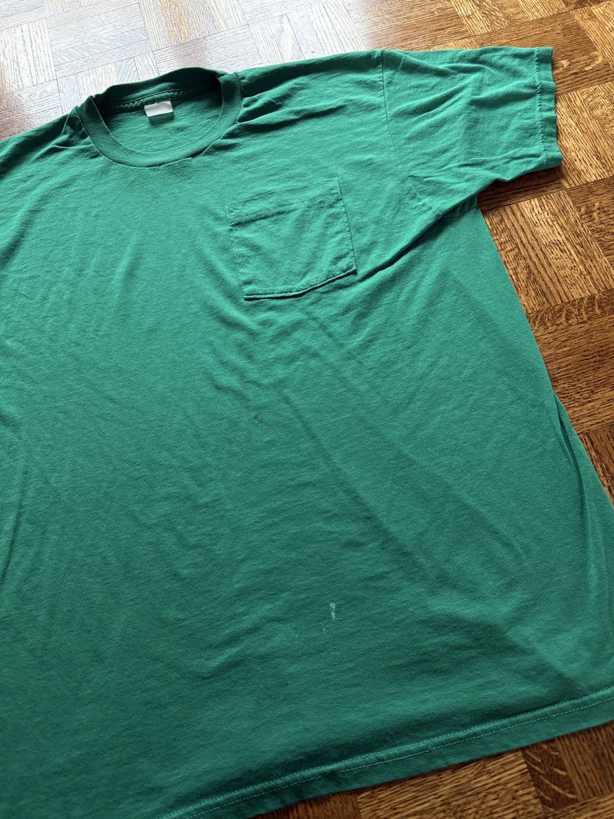 Vintage Vintage Green Blank Selvedge Pocket Tee Size US XL / EU 56 / 4 - 4 Thumbnail
