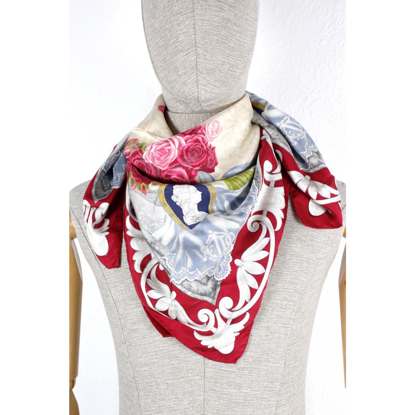 Christian Dior France Baroque Printed Silk Scarf