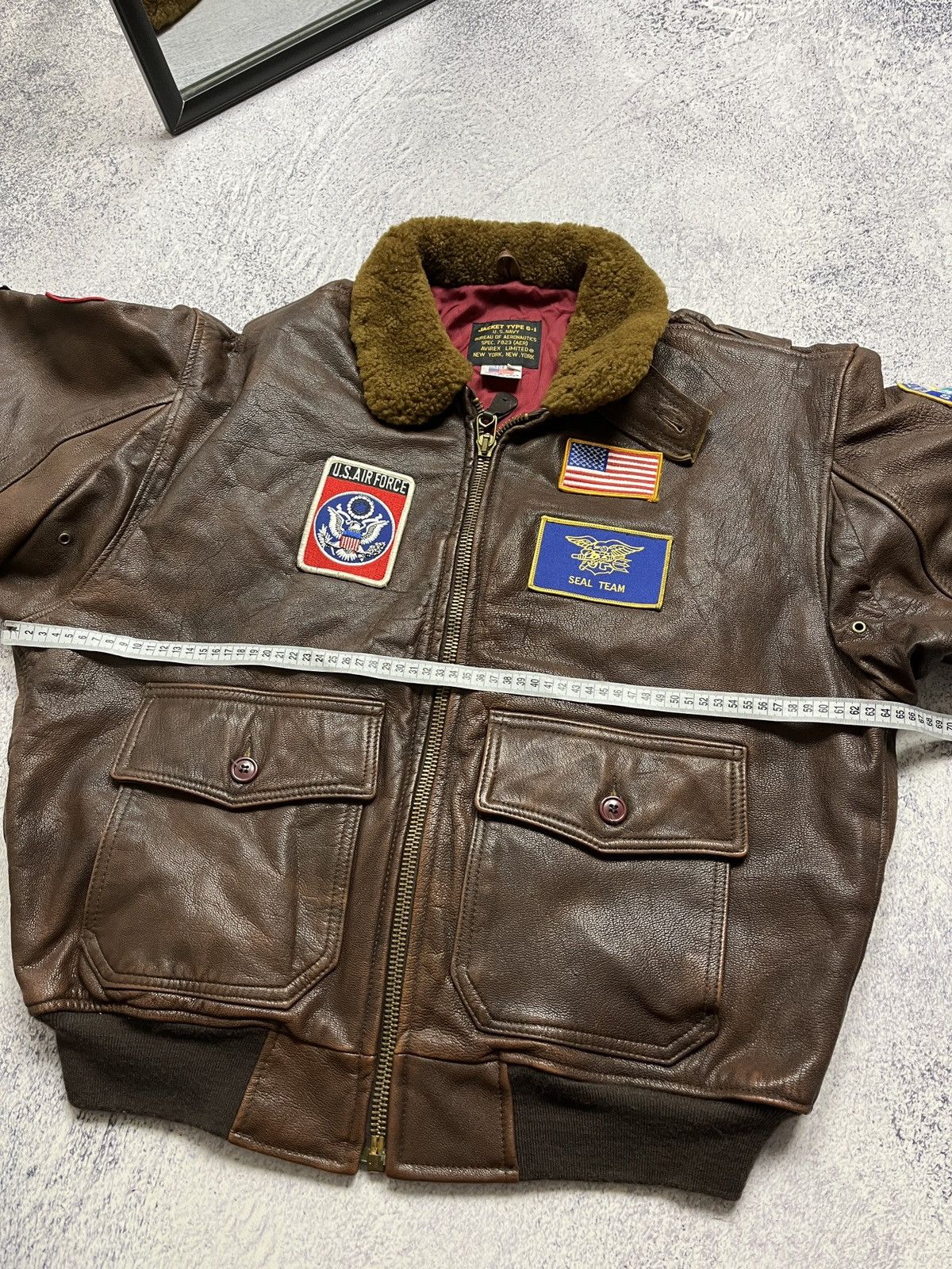 90s AVIREX G-1 jacket S U.S.N ARMY