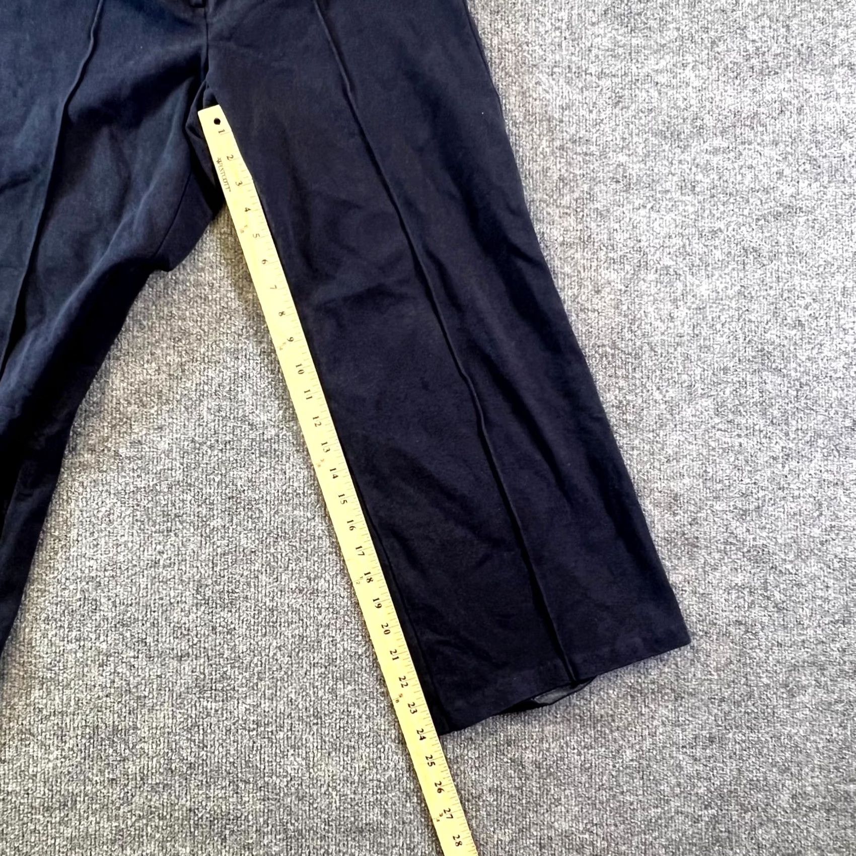 Talbots Talbots Pants Womens 10 Navy Cotton Stretch Wide-Leg Cropped Office Wear Size 32" / US 10 / IT 46 - 4 Thumbnail