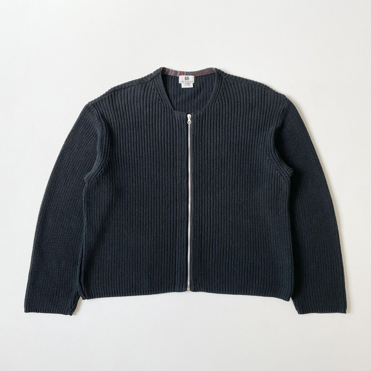 Dries Van Noten 1990s Ribbed Zip Knit Cotton Cardigan Size US L / EU 52-54 / 3 - 1 Thumbnail