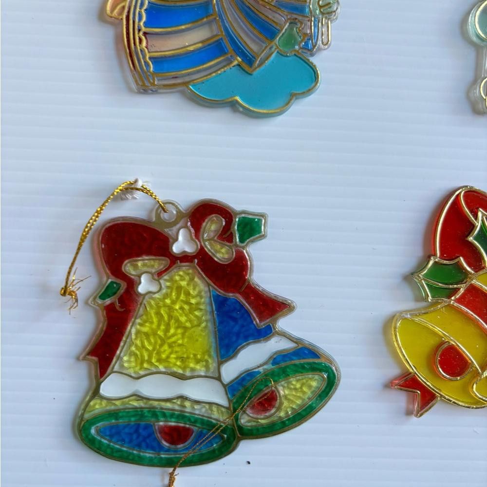 Designer Vintage Christmas Plastic Stained Glass Ornament (Set of 10) Size ONE SIZE - 7 Thumbnail