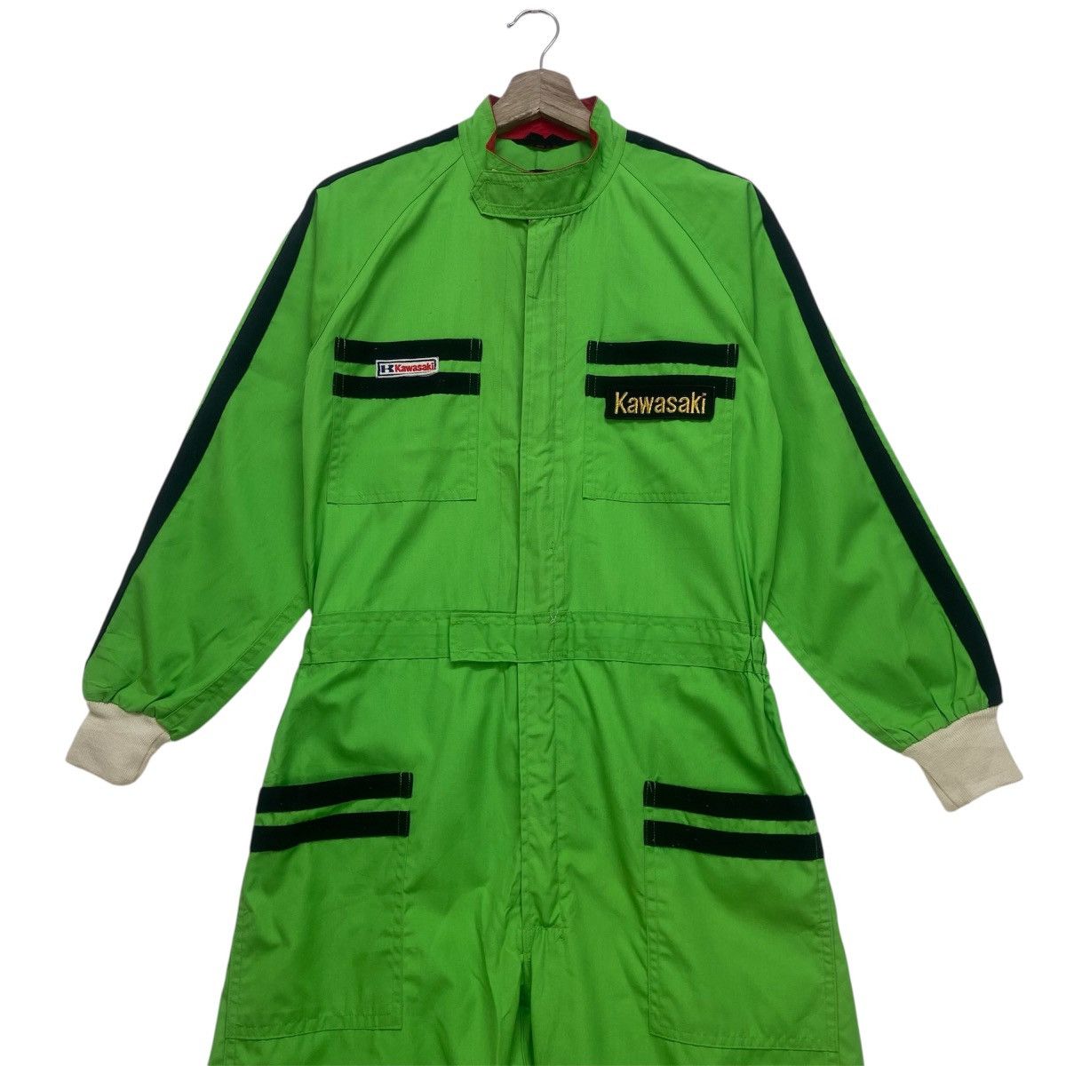 Japanese Brand Vintage Japanese Brand Kawasaki Racing Coveralls Overalls Size US 30 / EU 46 - 3 Thumbnail
