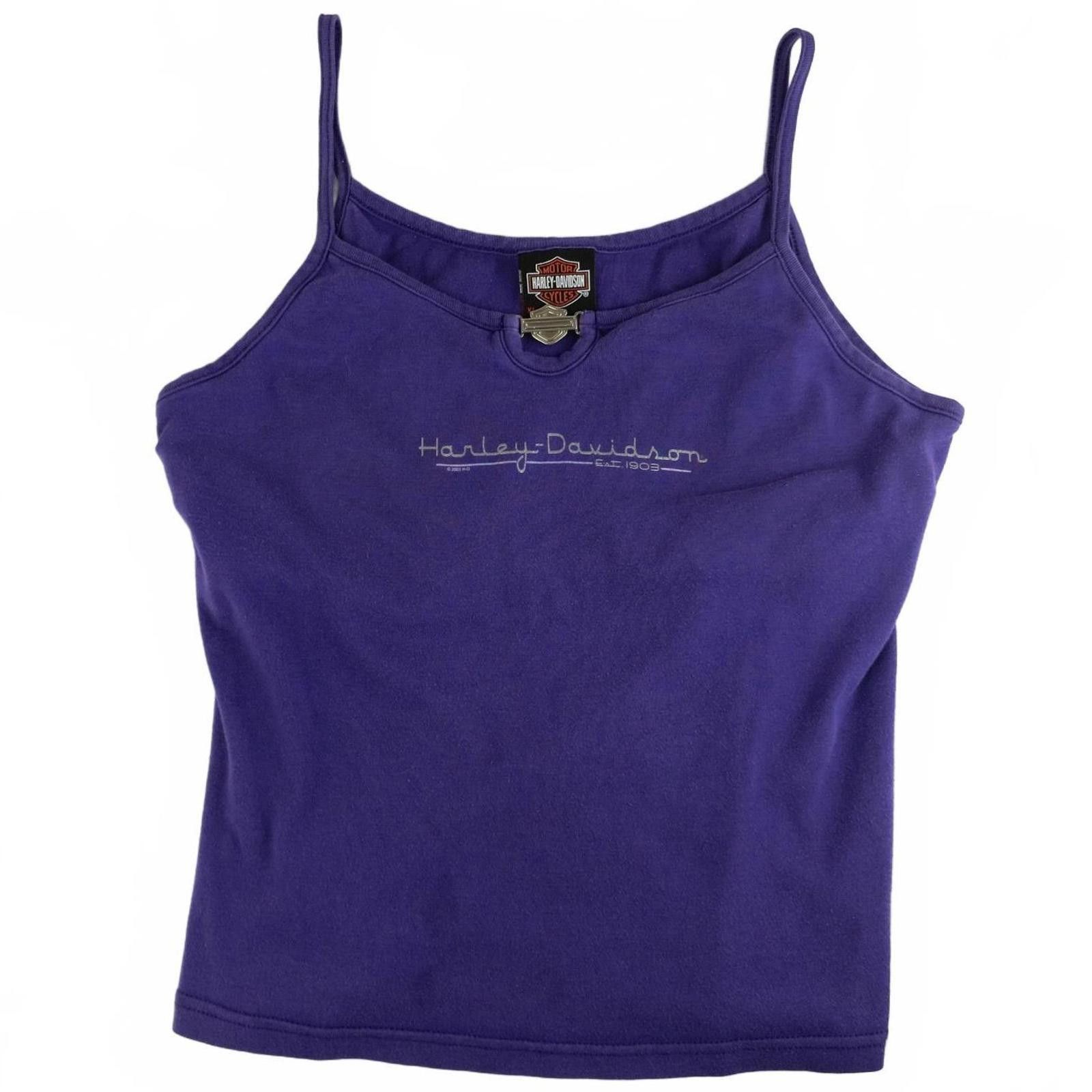Harley Davidson Harley-Davidson Women's Purple Cotton Y2K Style Tank Top XL Size ONE SIZE - 1 Thumbnail