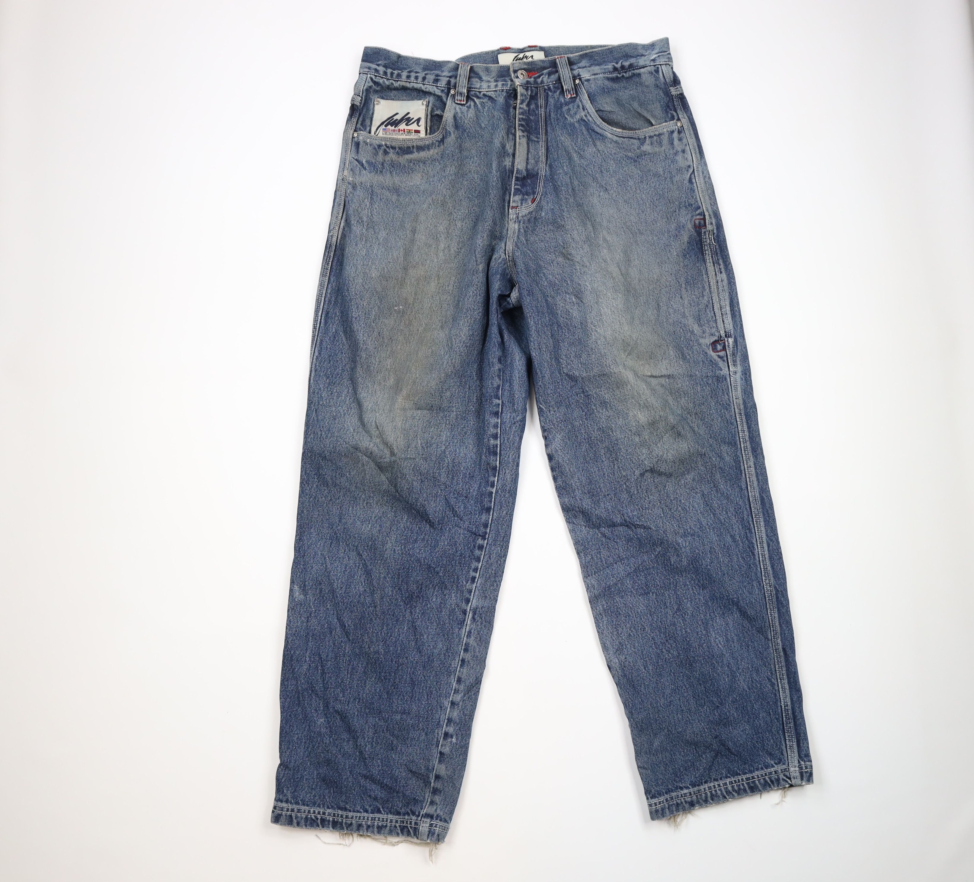 Vintage FUBU Limited Edition Baggy Fit Wide Leg Denim Jeans, image size:3282x2971