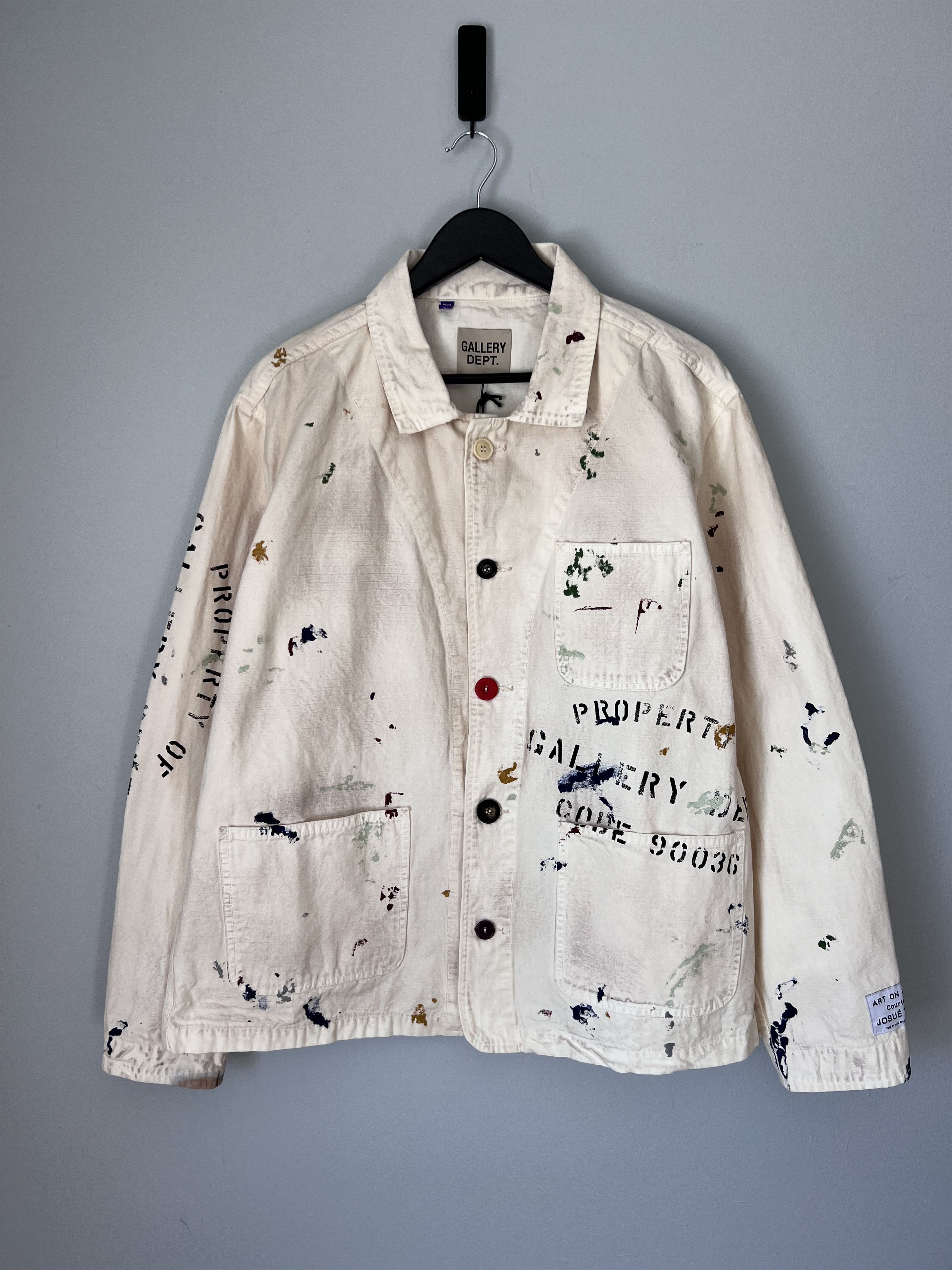 Gallery Dept. Gallery Dept. EP Paint Splatter Jacket in White Size US XXL / EU 58 / 5 - 1 Thumbnail