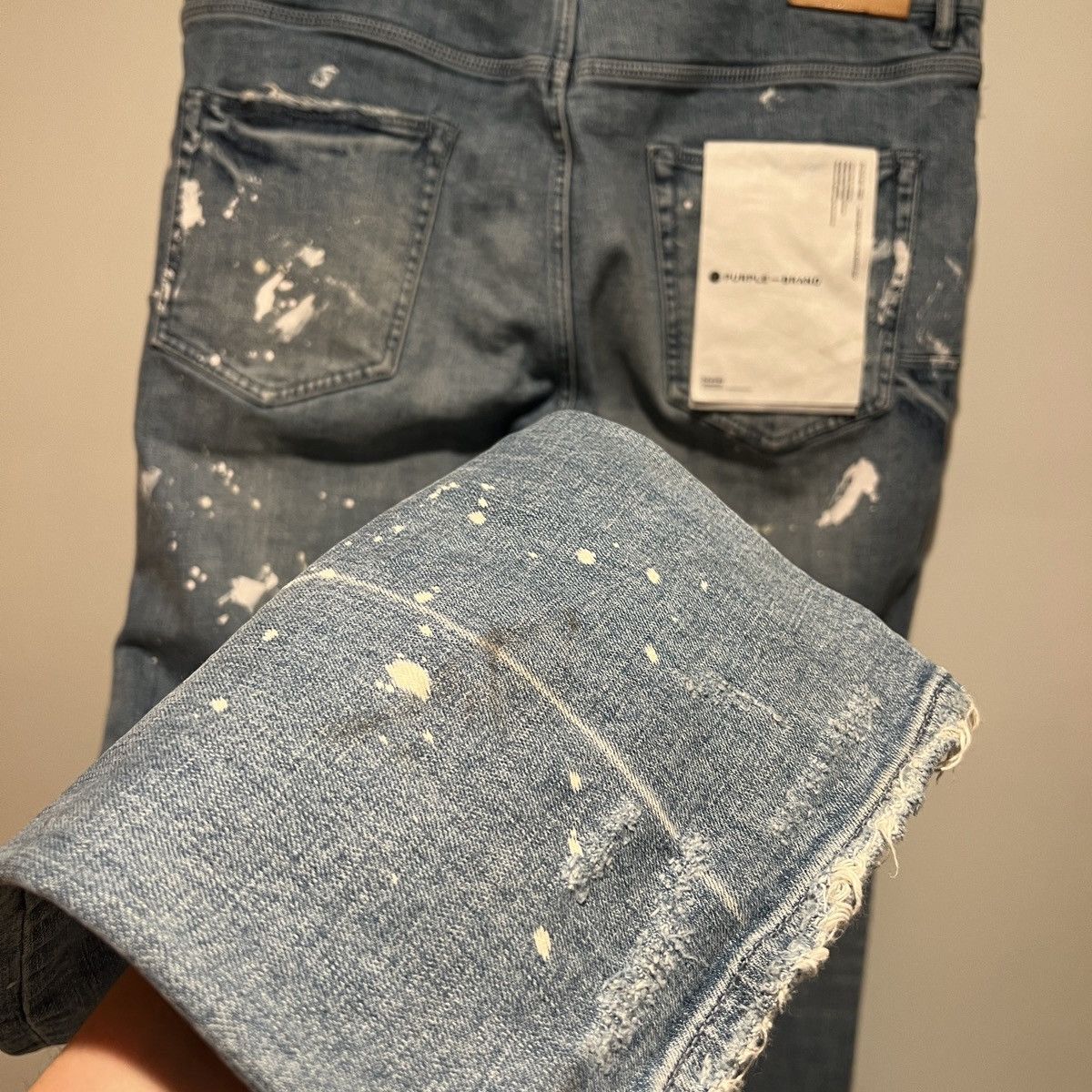 Designer × Purple Brand Purple Brand Denim Light Blue Painted Jeans P004 Size 38 Size US 38 / EU 54 - 6 Thumbnail