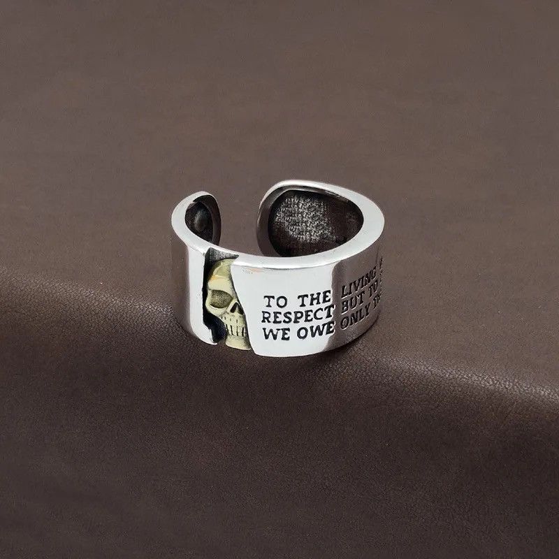 Jewelry × Vintage Retro Skull & Letter Engrave Ring Size ONE SIZE - 1 Thumbnail