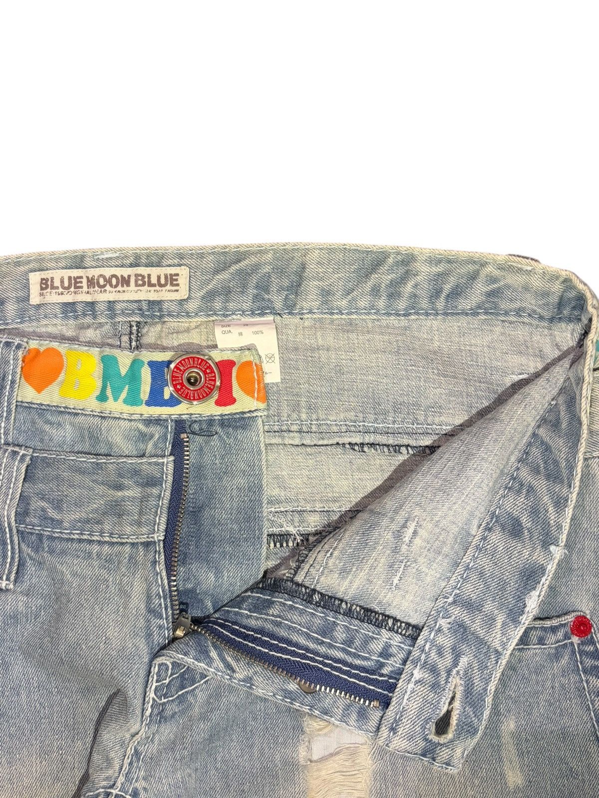 Dsquared2 Vintage Blue Moon Blue Double Waist Patch Distress Jeans Size 34" / US 12 / IT 48 - 5 Thumbnail
