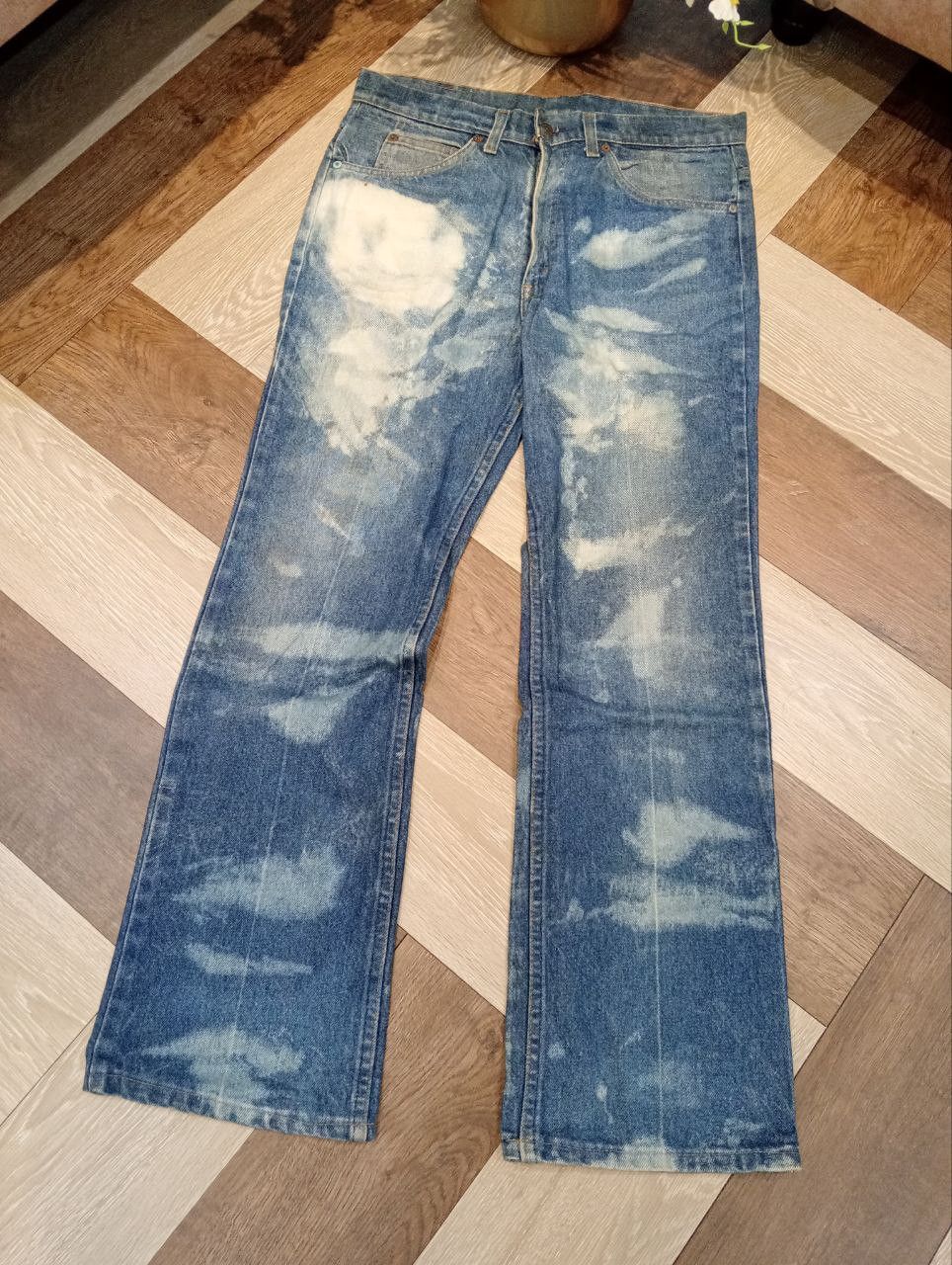 Levi's Vintage Clothing VINTAGE LEVI'S ORANGE TAB BLEACH FLARED JEANS Size US 33 - 3 Thumbnail