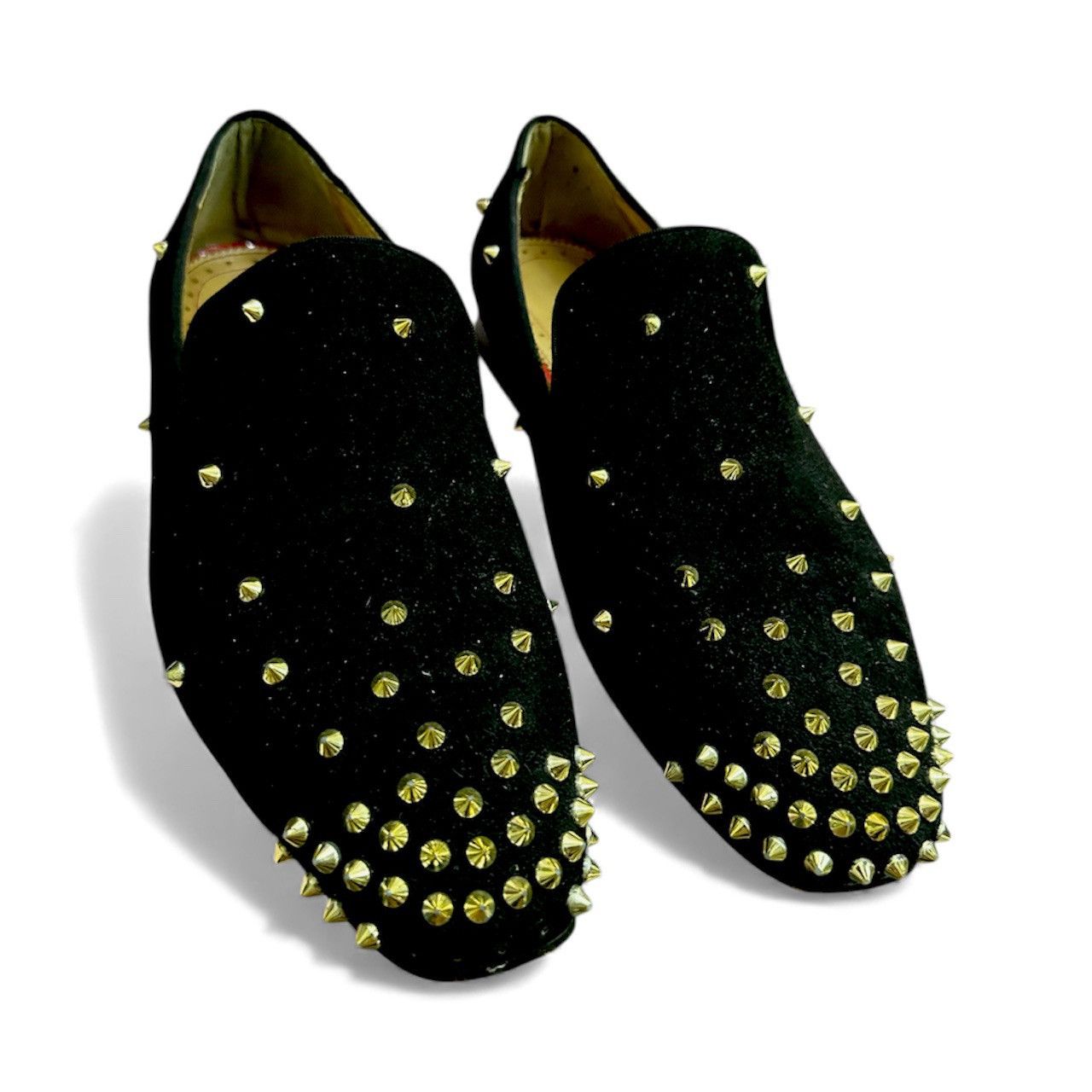 Christian Louboutin Black Suede Christian Louboutin Spikes Slip on Casual Loafer Size US 10 / EU 43 - 4 Thumbnail