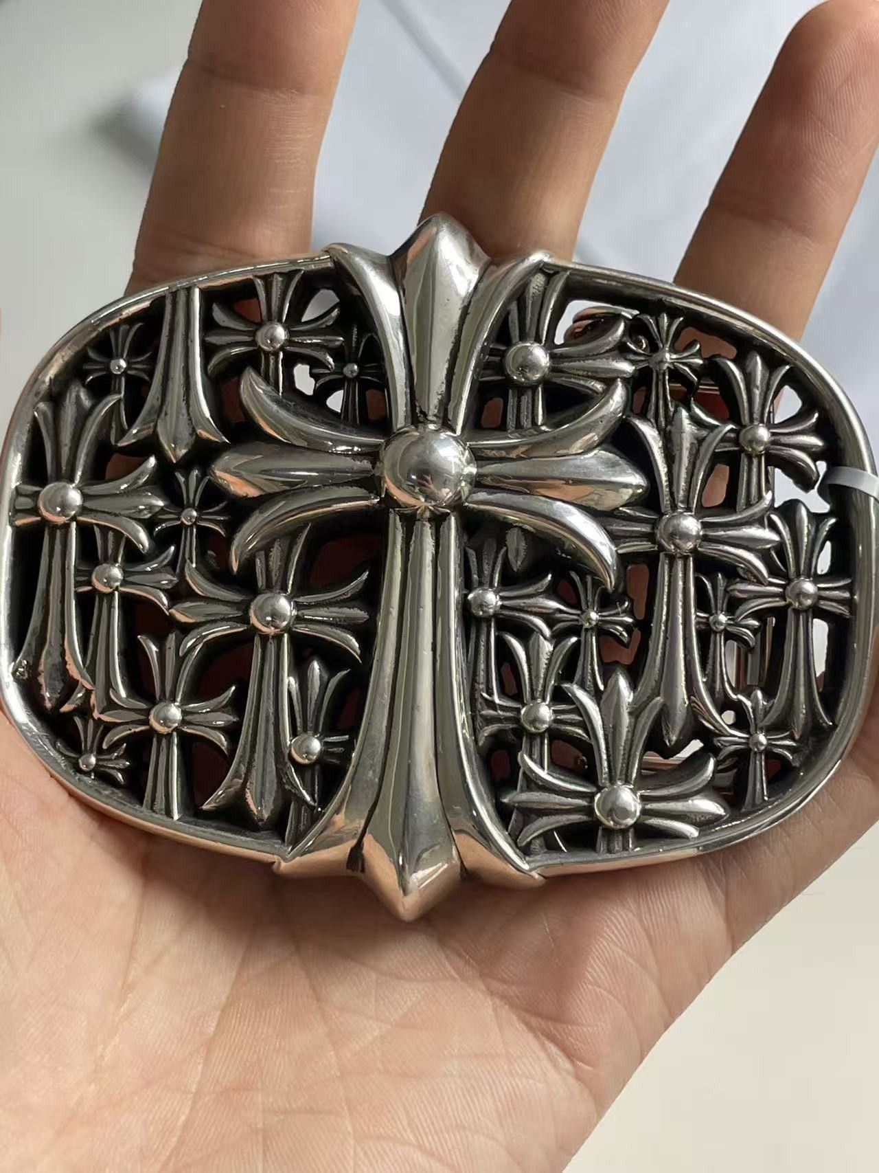 Chrome Hearts Chrome Hearts Silver Cemetery Cross Belt Buckle Size ONE SIZE - 13 Thumbnail