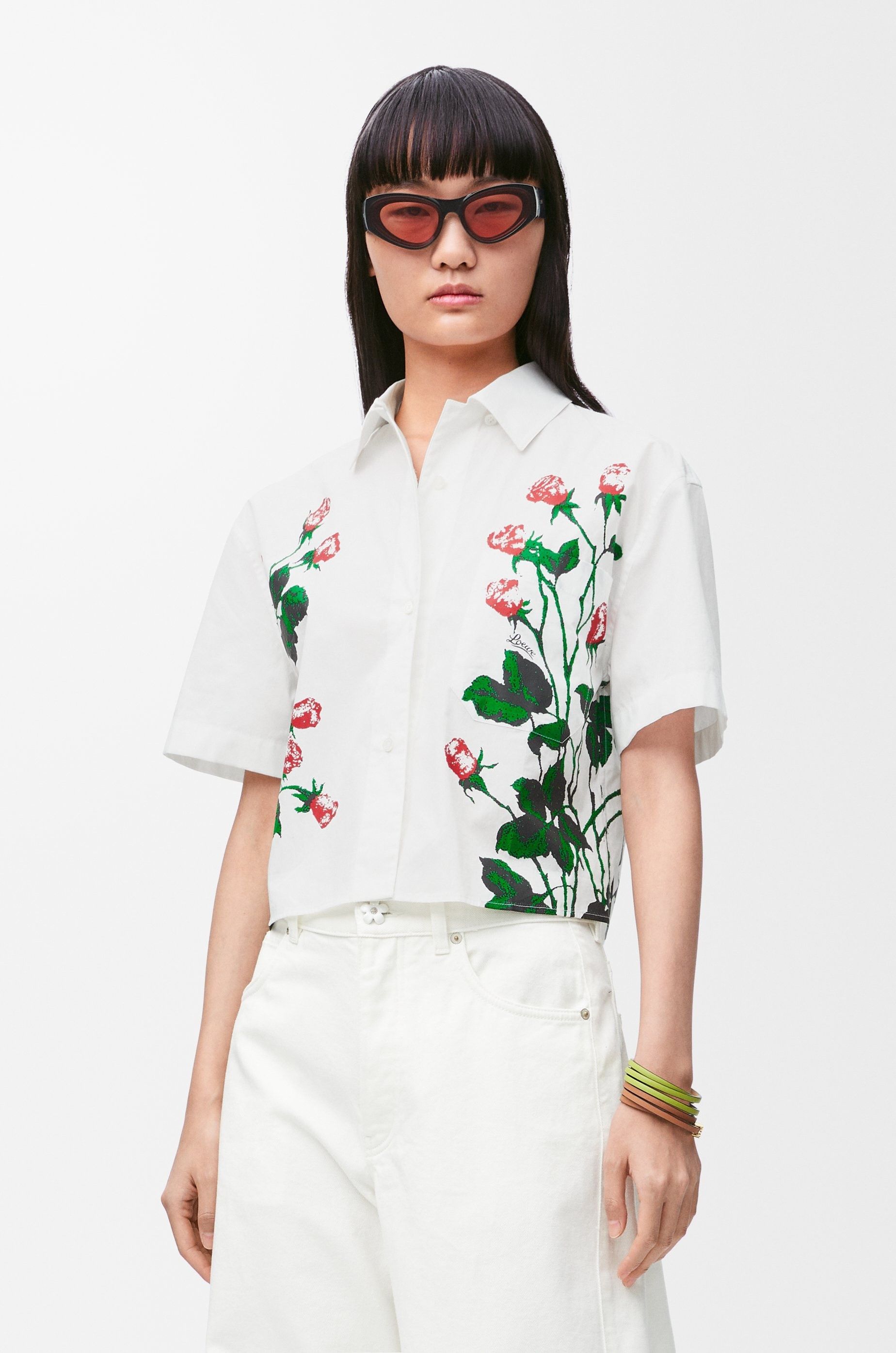Loewe o1in1g0426 Short Sleeve Shirt in White Size S / US 4 / IT 40 - 3 Thumbnail