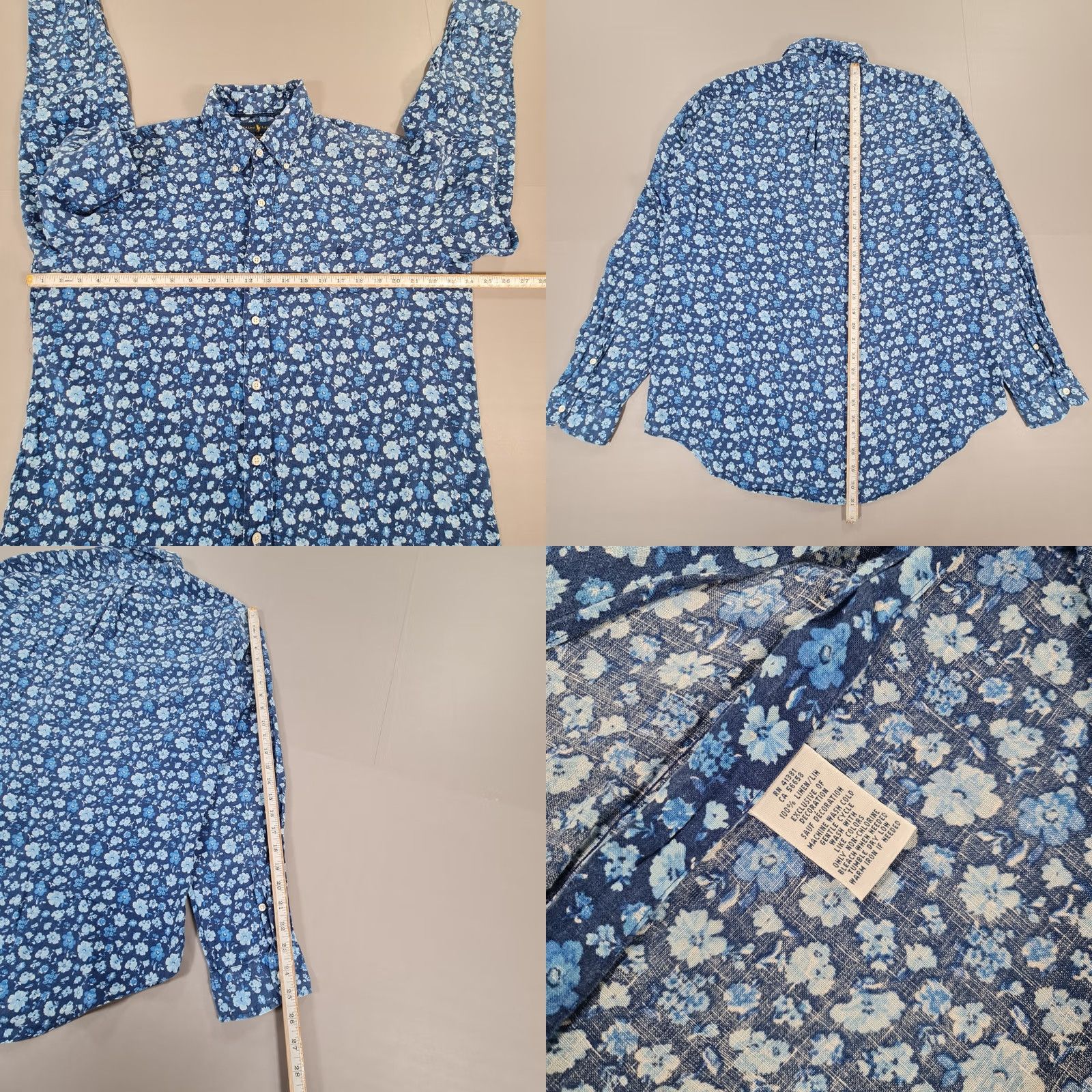 Polo Ralph Lauren Polo Ralph Lauren Mens Shirt Blue Large 100% Linen Floral Button-Up Casual Summer Holiday Shirts Mens Regular Linen Blue Floral Size US L / EU 52-54 / 3 - 8 Thumbnail