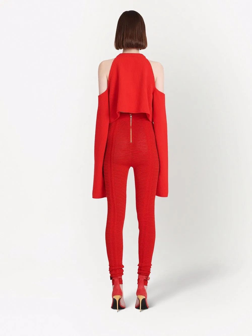 Balmain o1y0625 Legging Pant in Red Size 30" / US 8 / IT 44 - 4 Thumbnail