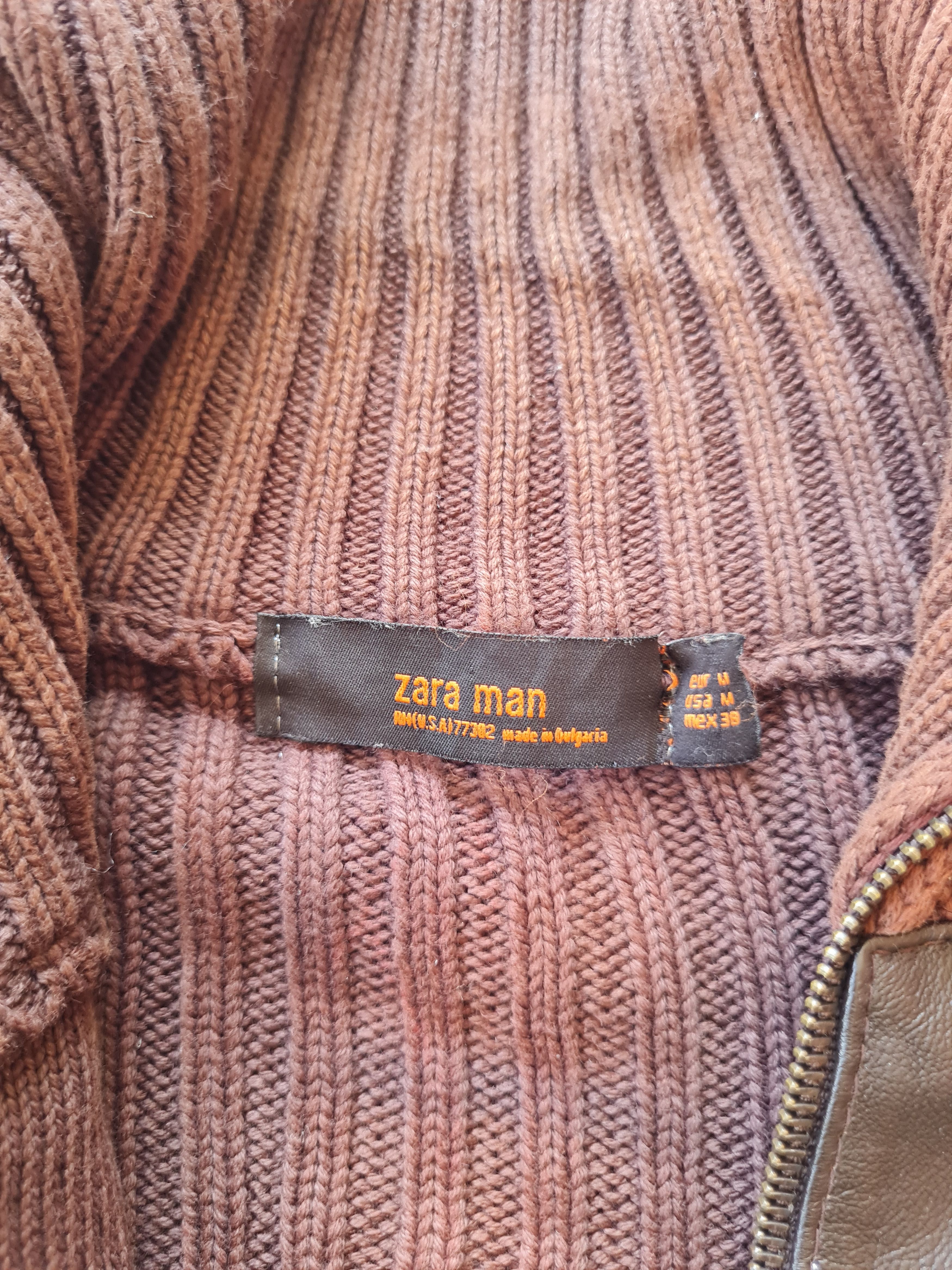 Vintage × Zara ✅️Vtg Y2k Zara Man Leather Jacket Sweater Size US M / EU 48-50 / 2 - 10 Thumbnail