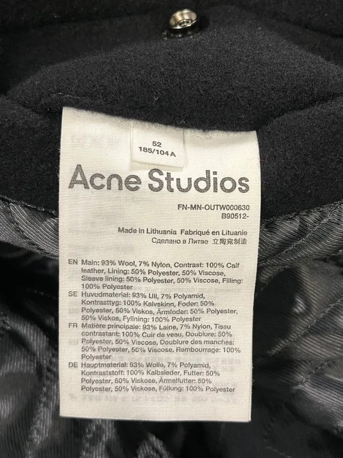 Acne Studios Acne Studios Black Wool & Leather Biker Jacket Size US M / EU 48-50 / 2 - 10 Thumbnail