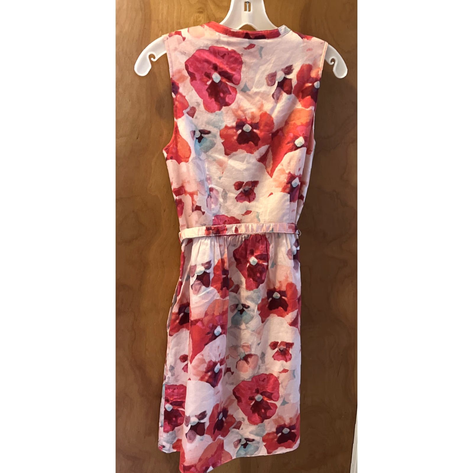 Loft VINTAGE LOFT Dress Size 0 Sleeveless Floral Pink Fuchsia Knee Length 100% Cotton Party/Cocktail Womens Size XS / US 0-2 / IT 36-38 - 7 Thumbnail