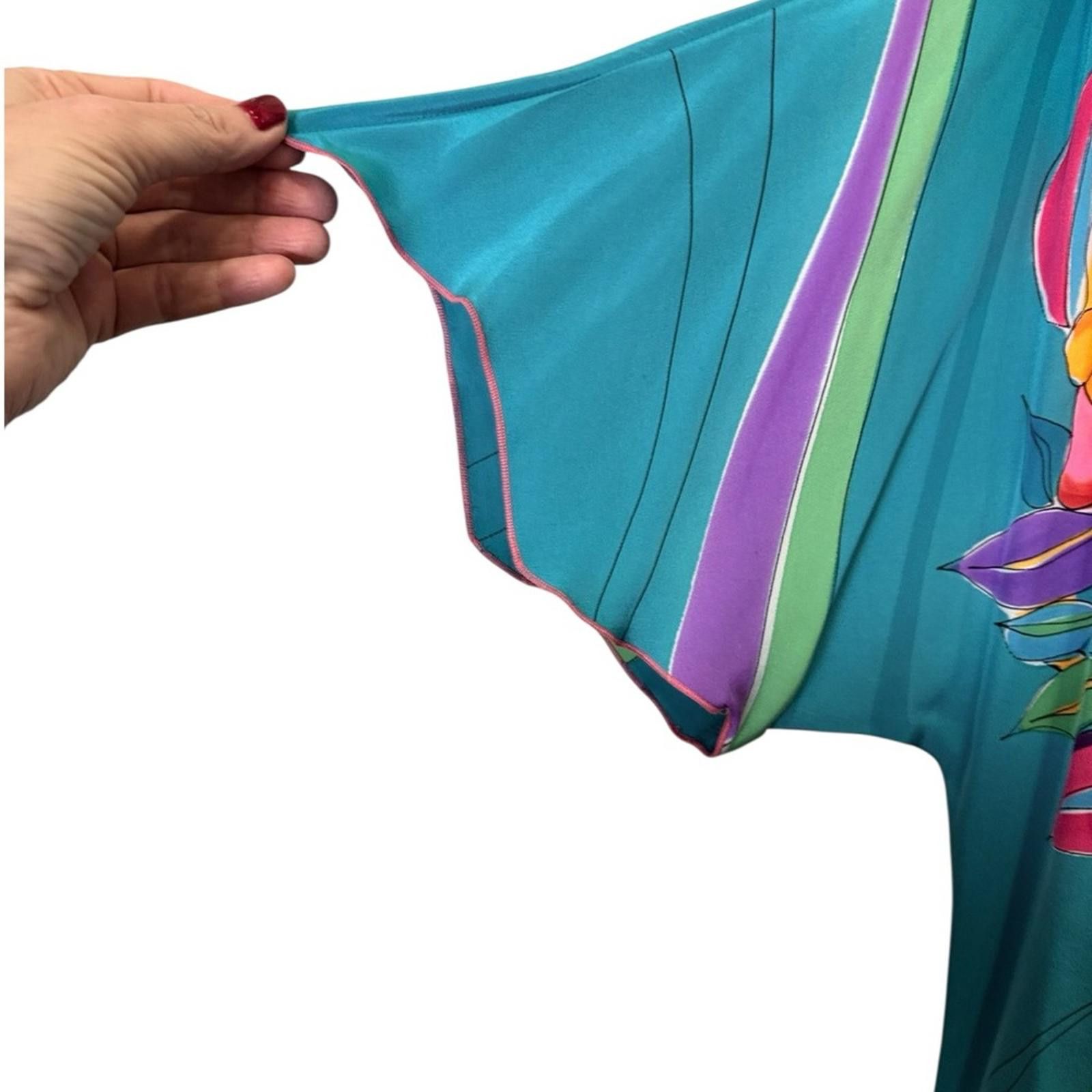 Other Yolanda Lorente Vintage Art to Wear Silk Midi Dress sz L Size L / US 10 / IT 46 - 5 Thumbnail